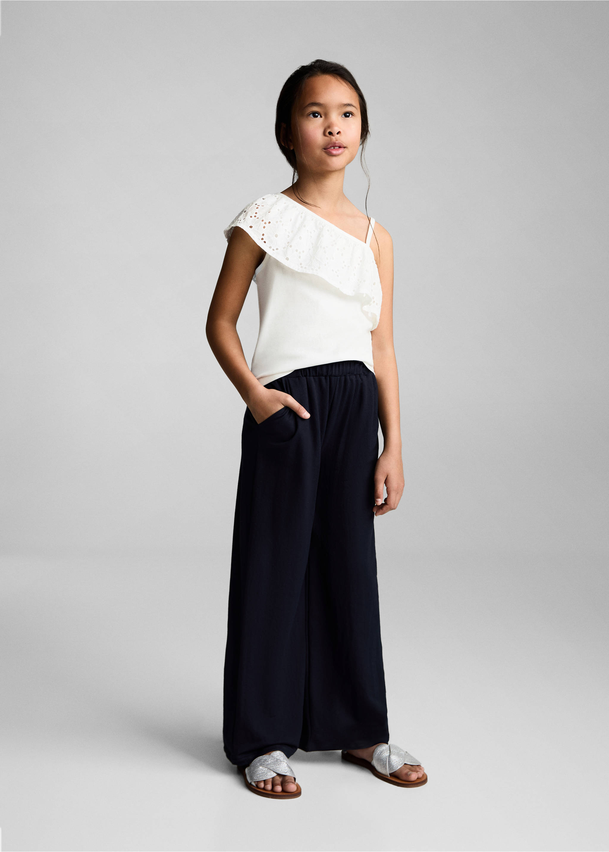Splývavé kalhoty culottes - Celkový náhled, Námořnická modrá. Ref: 87094808-00.