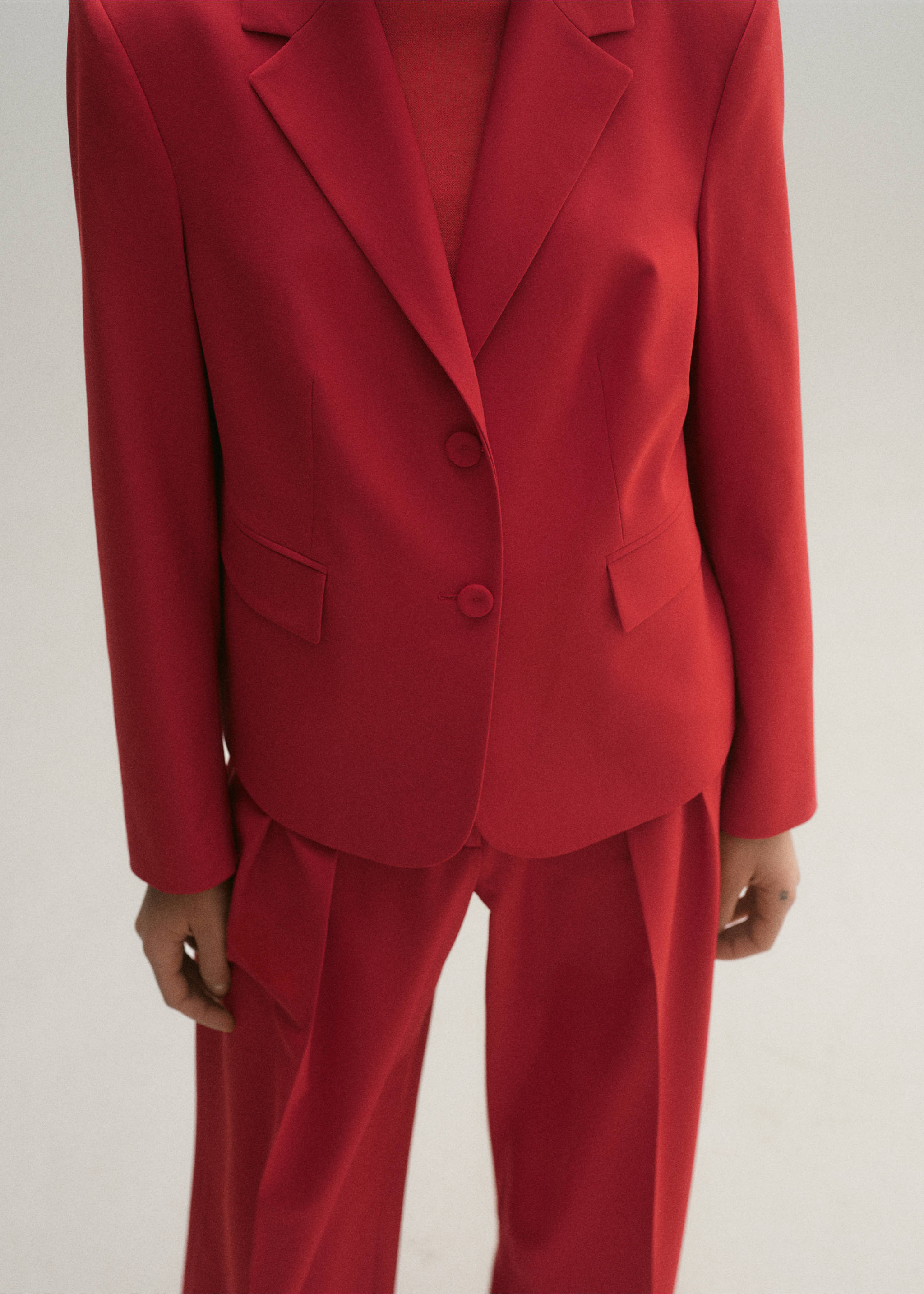 Wool-blend suit blazer - Reverse of the article, Red. Ref: 87094811-00.