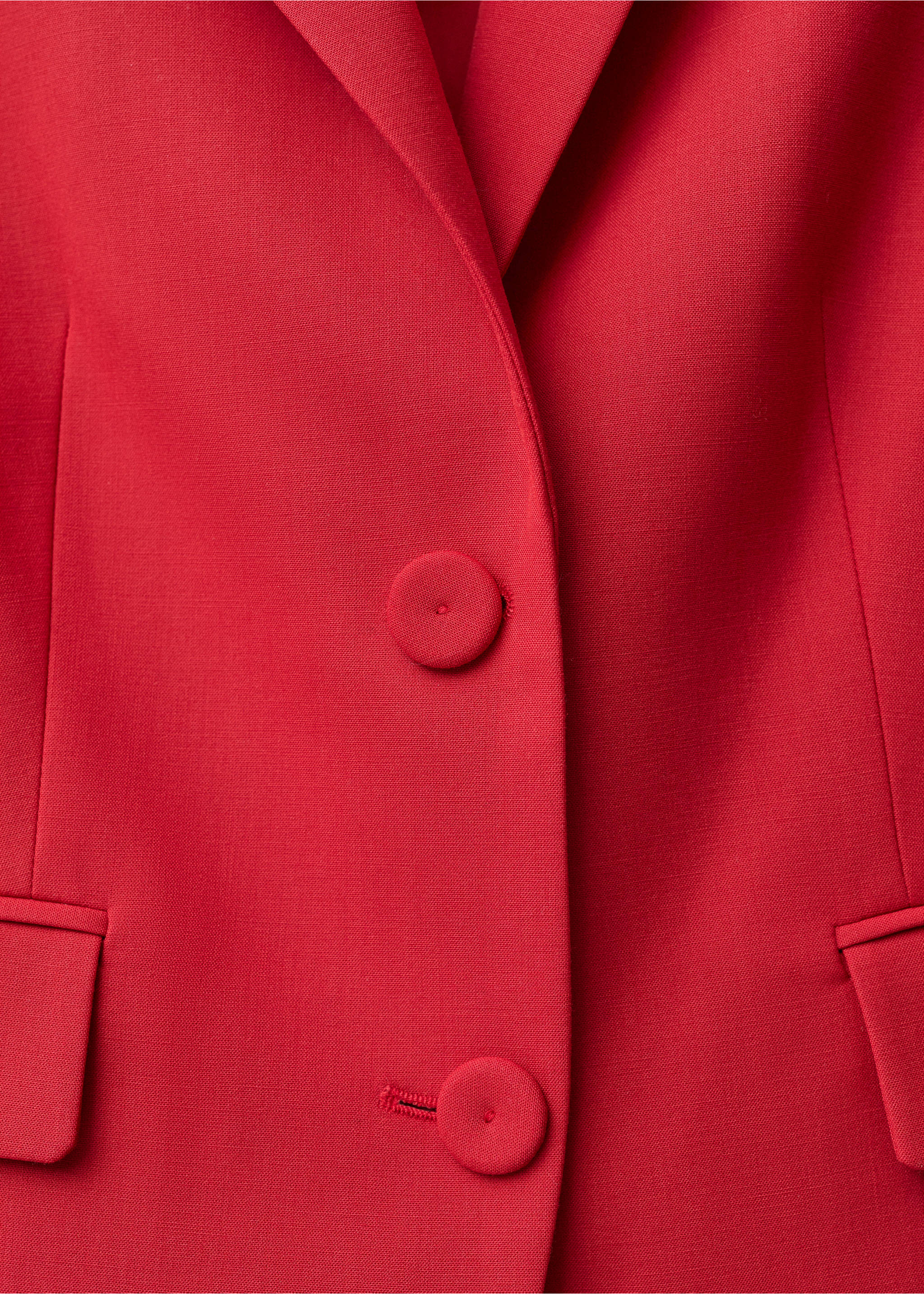 Wool-blend suit blazer - Details of the article 8, Red. Ref: 87094811-00.