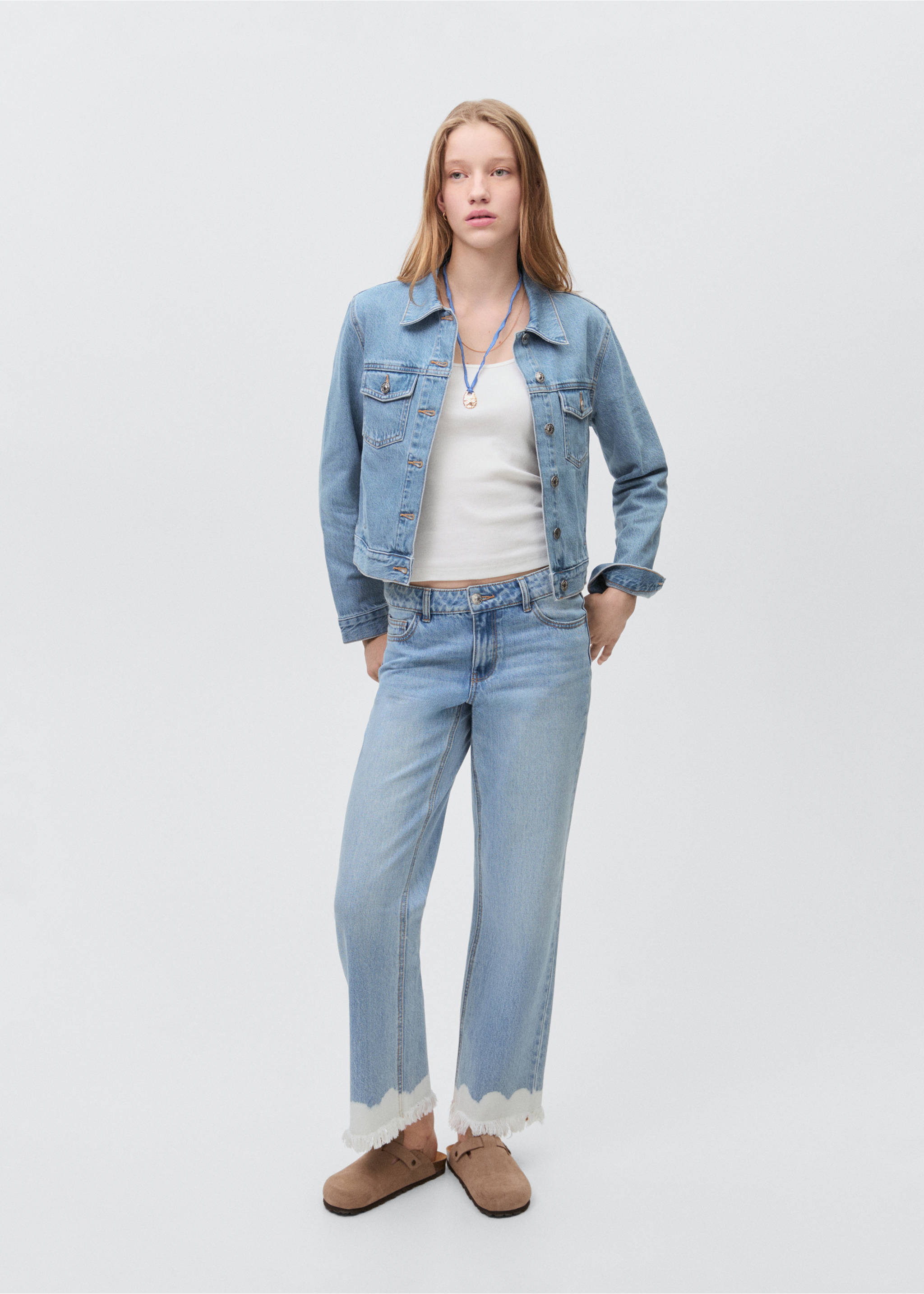 Jeansjacke - Allgemeine Ansicht, Mittelblau. Ref: 87095136-00.