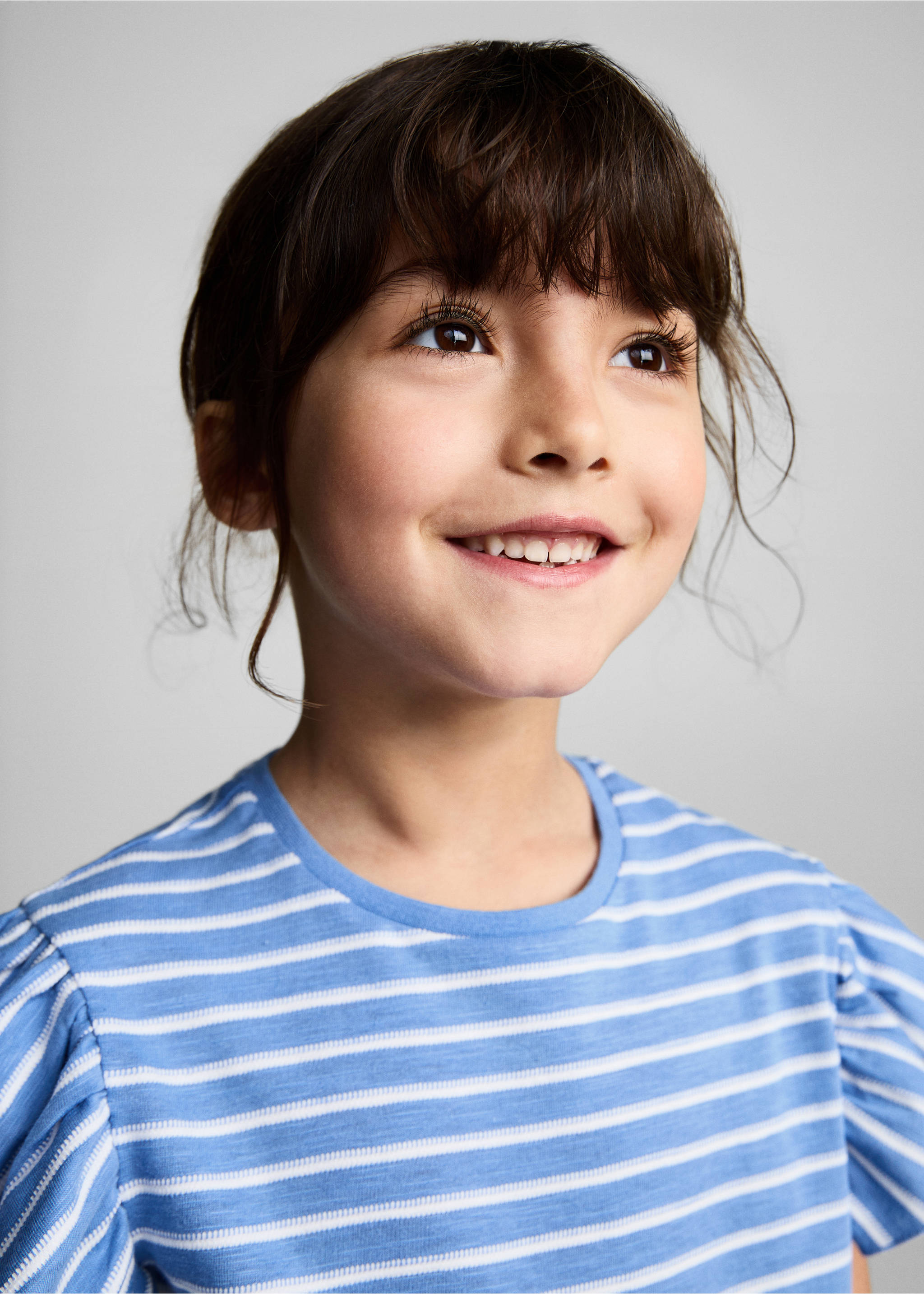 100% cotton striped t-shirt - Details of the article 1, Blue. Ref: 87095137-00.