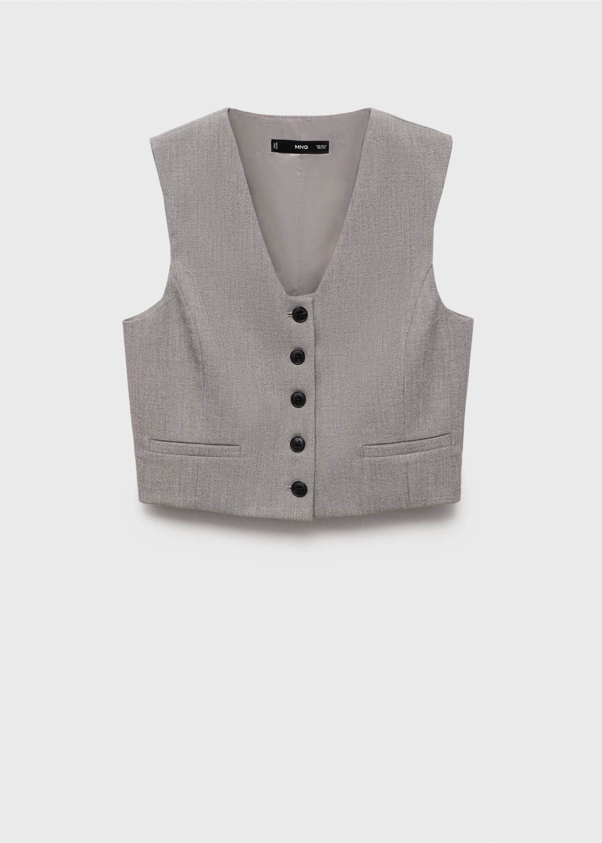 Gilet costume crop - Article sans modèle, Gris. Ref: 87095139-00.