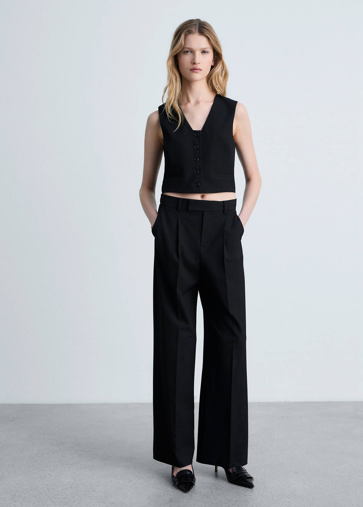 Cropped suit waistcoat