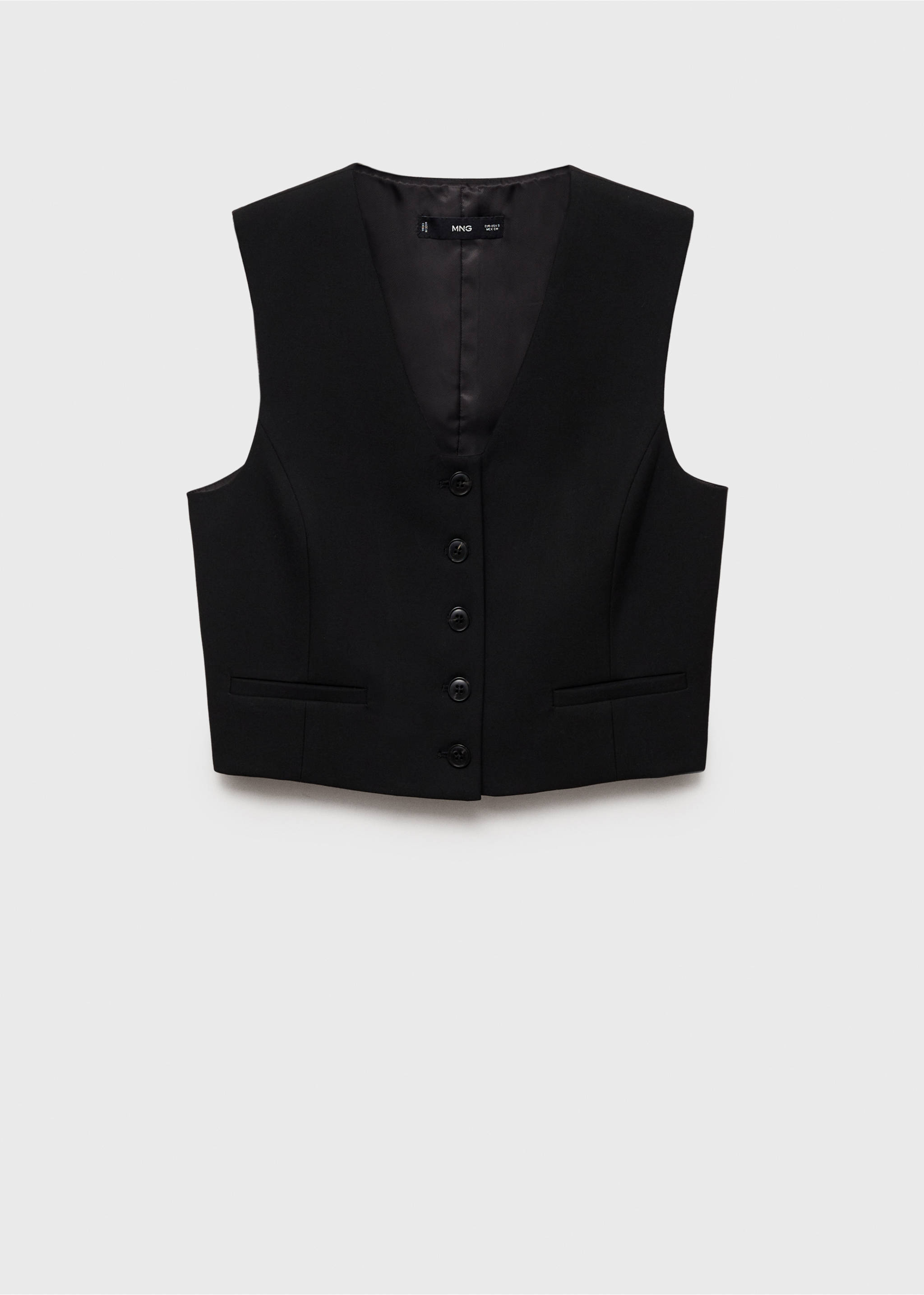 Gilet costume crop - Article sans modèle, Noir. Ref: 87095139-00.