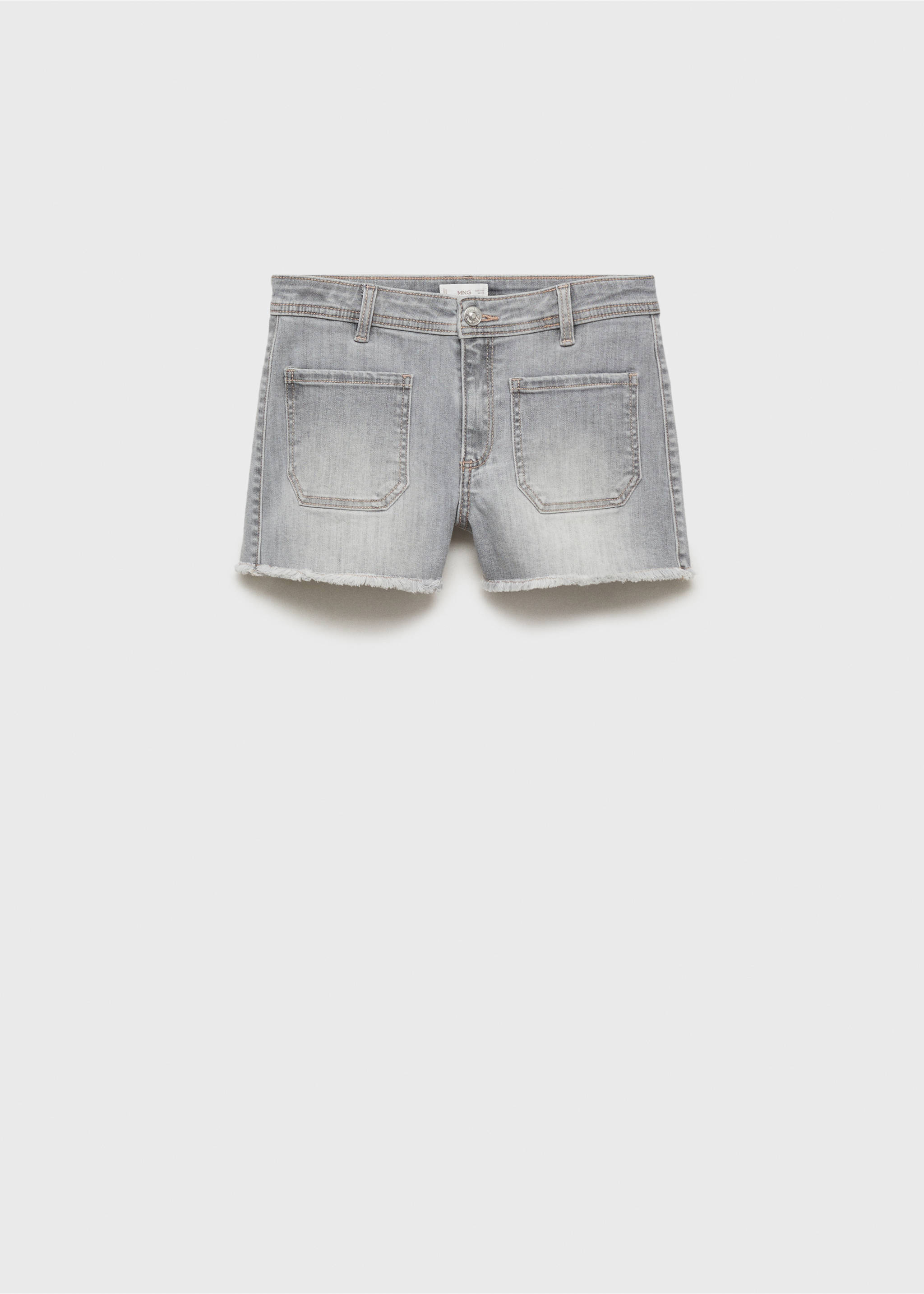 Shorts vaqueros bajo deshilachado - Artículo sin modelo, Gris. Ref: 87095724-00.