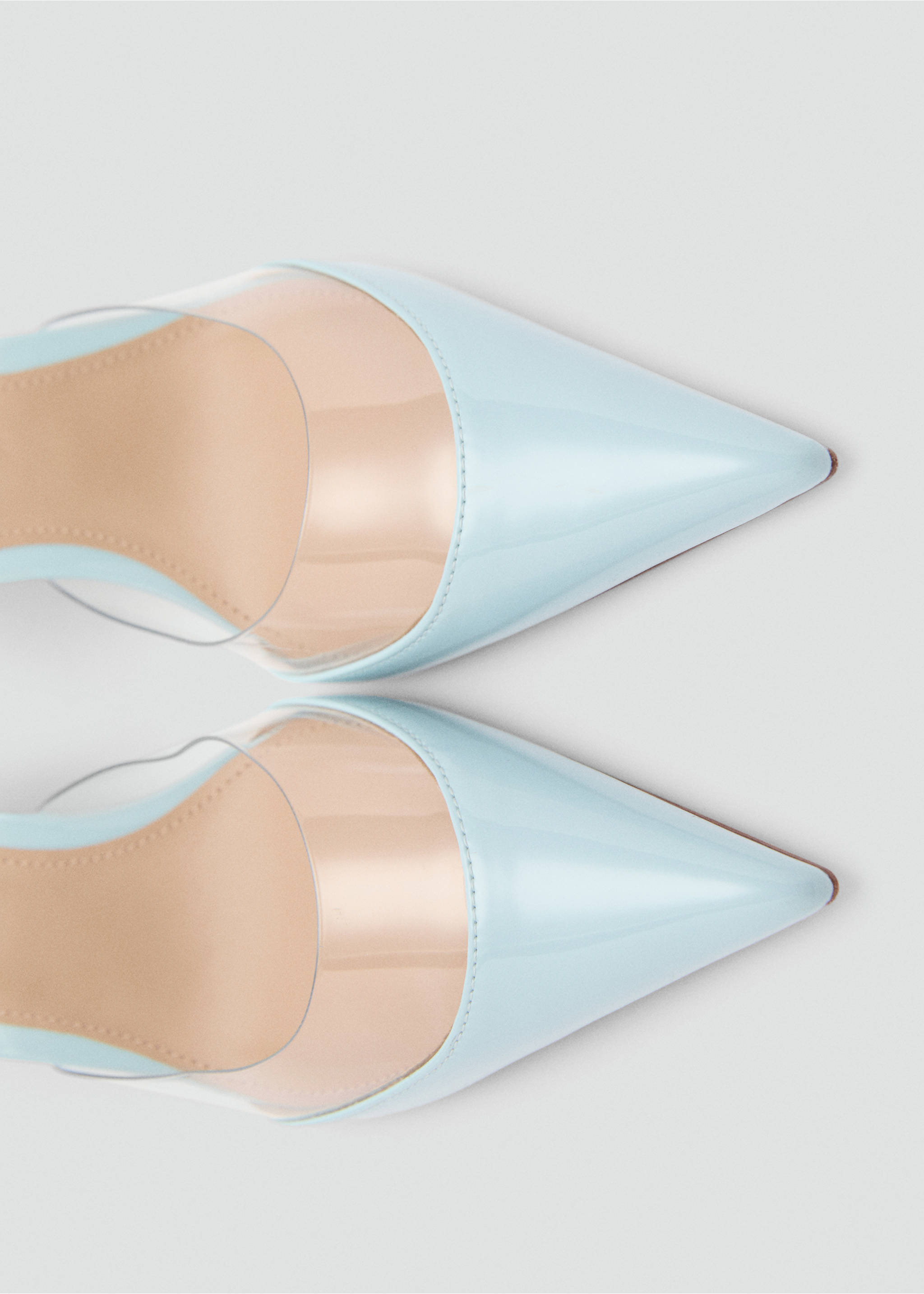 Heeled shoes with vinyl panel - Details of the article 2, Blue. Ref: 87095731-00.
