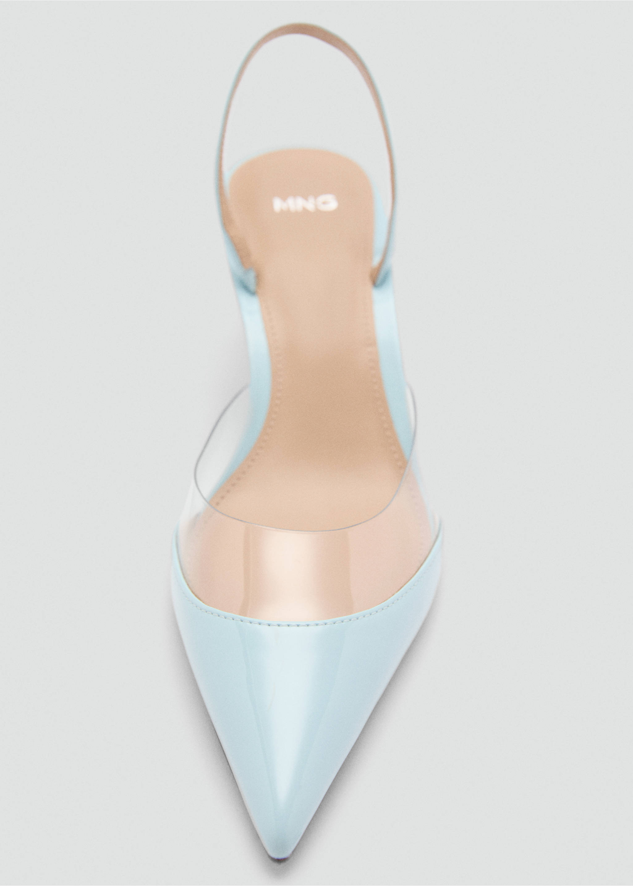 Heeled shoes with vinyl panel - Details of the article 3, Blue. Ref: 87095731-00.