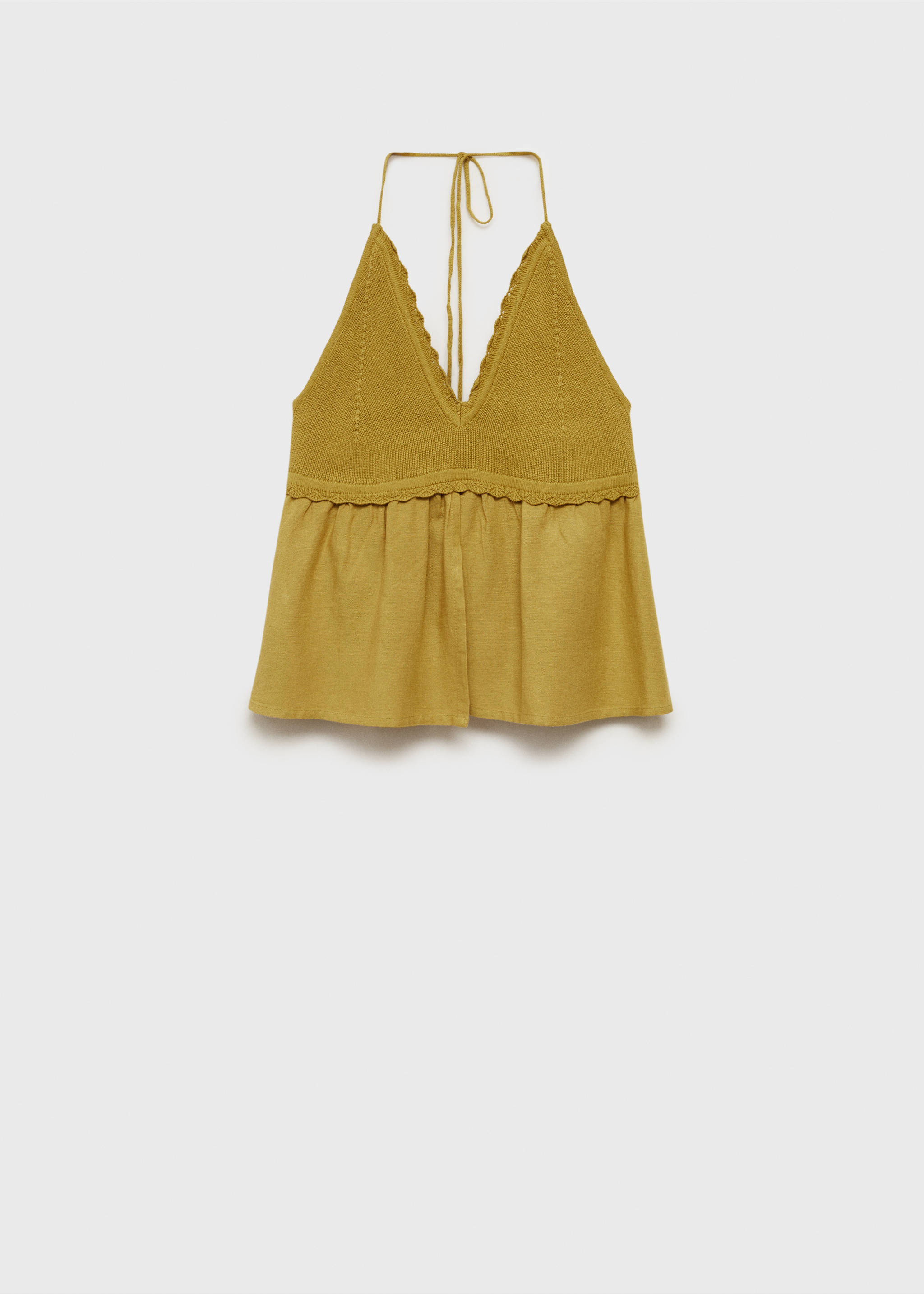 Top maille ouverture - Article sans modèle, Olive. Ref: 87095733-00.