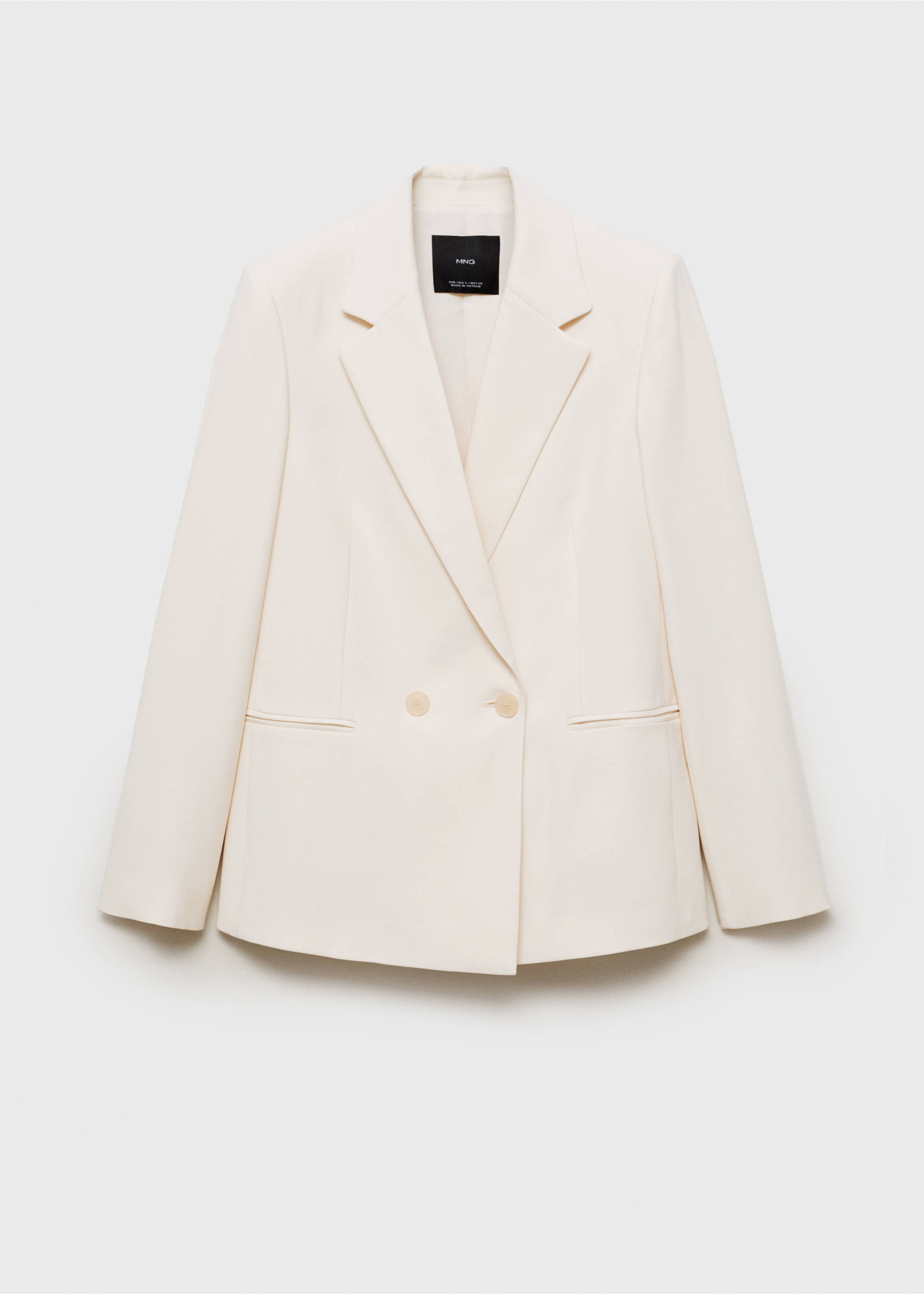 Straight-fit suit blazer - Article without model, Ecru. Ref: 87095735-00.