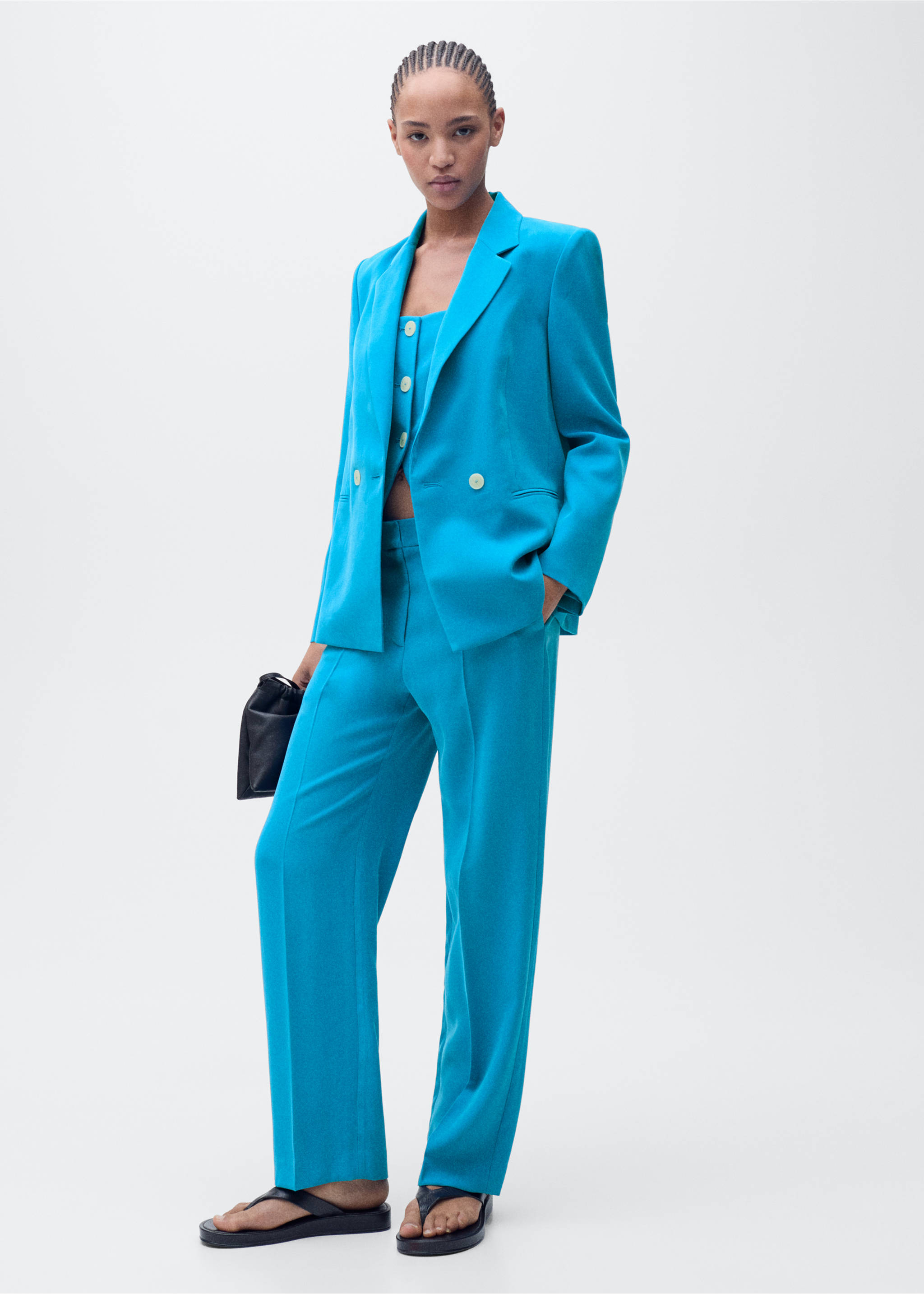 Straight-fit suit blazer - General plane, Blue. Ref: 87095735-00.