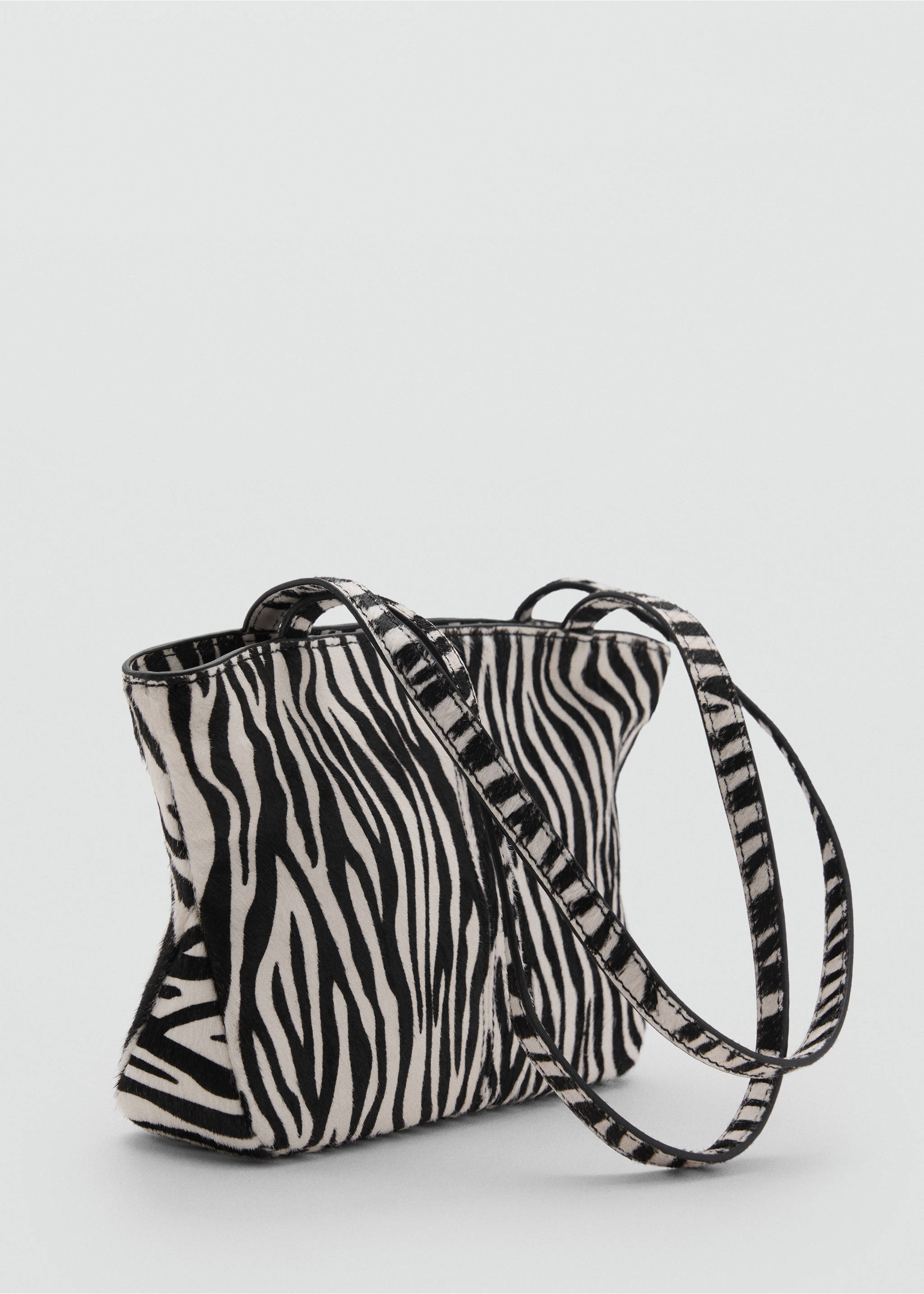 Zebra-print leather bag - Medium plane, Black. Ref: 87095738-00.