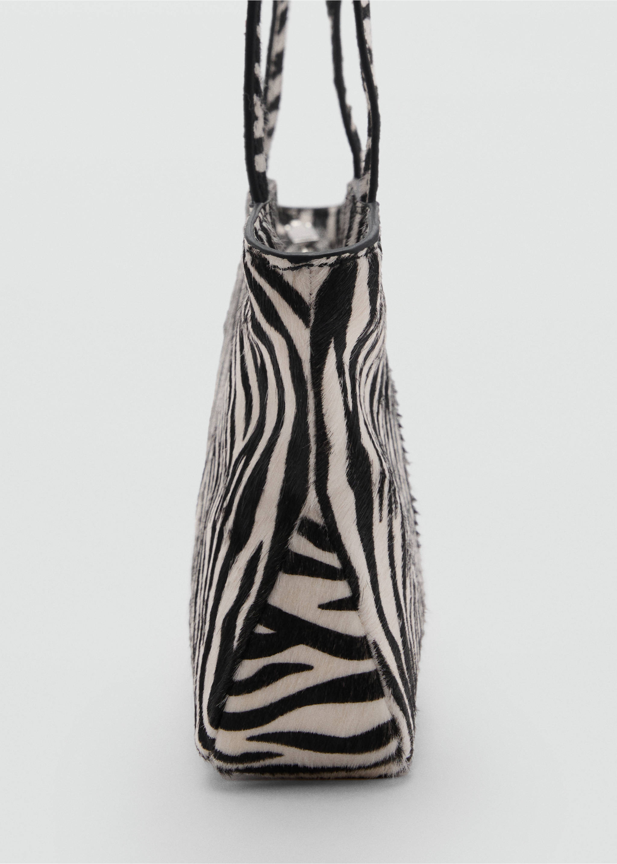 Zebra-print leather bag - Details of the article 1, Black. Ref: 87095738-00.