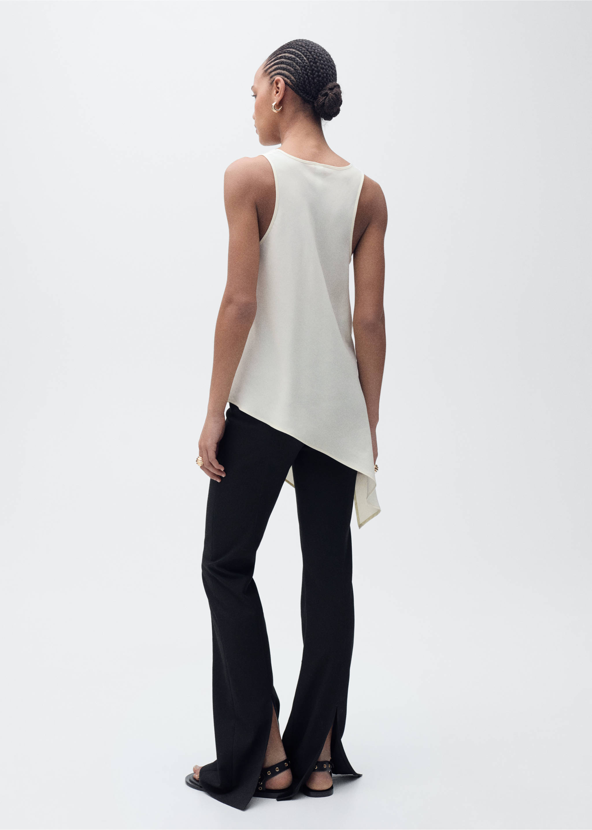 Asymmetrical lyocell top - Reverse of the article, Ecru. Ref: 87095739-00.