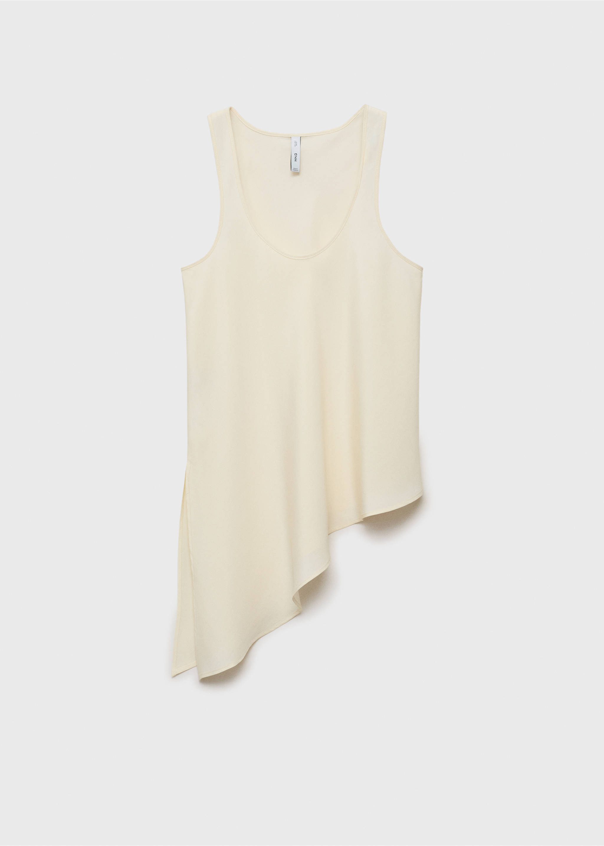 Asymmetrical lyocell top - Article without model, Ecru. Ref: 87095739-00.