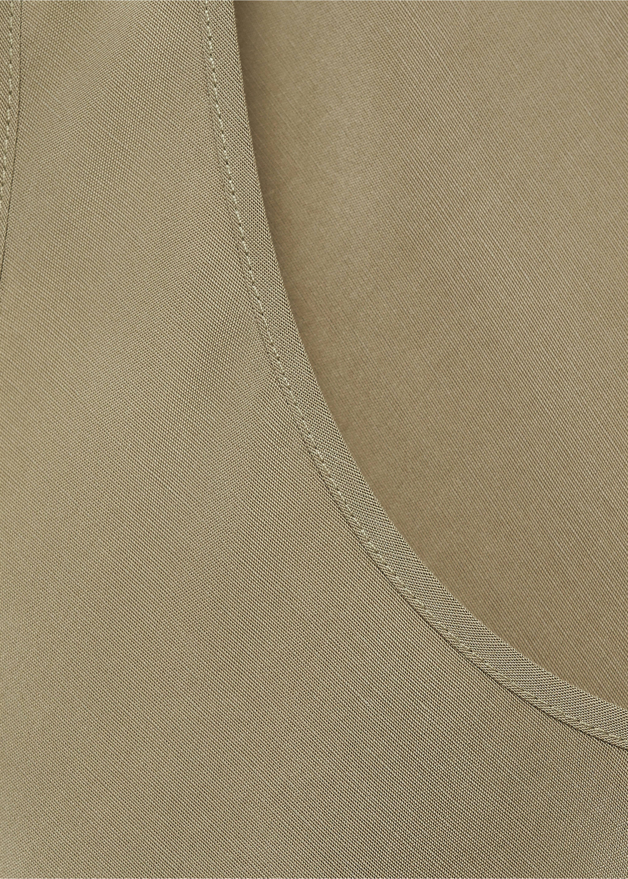 Asymmetrical lyocell top - Details of the article 8, Khaki. Ref: 87095739-00.