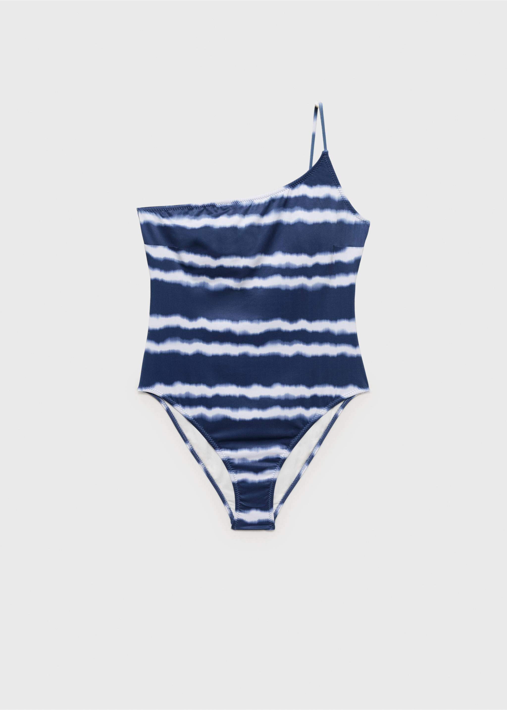 Asymmetrischer Batik-Badeanzug - Artikel ohne Model, Dunkles Marineblau. Ref: 87095743-00.