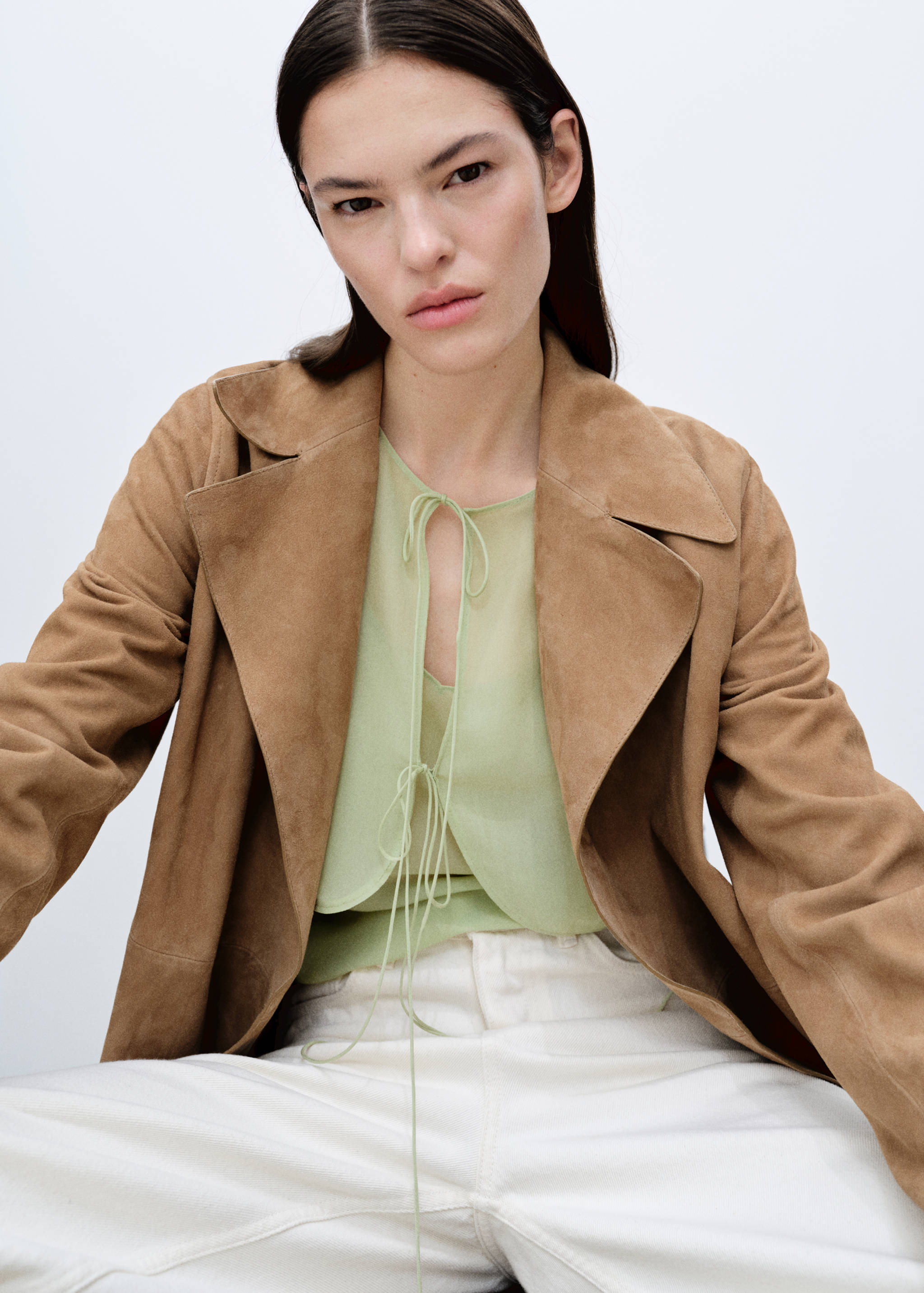 Combined blouse with bow detail - Details of the article 2