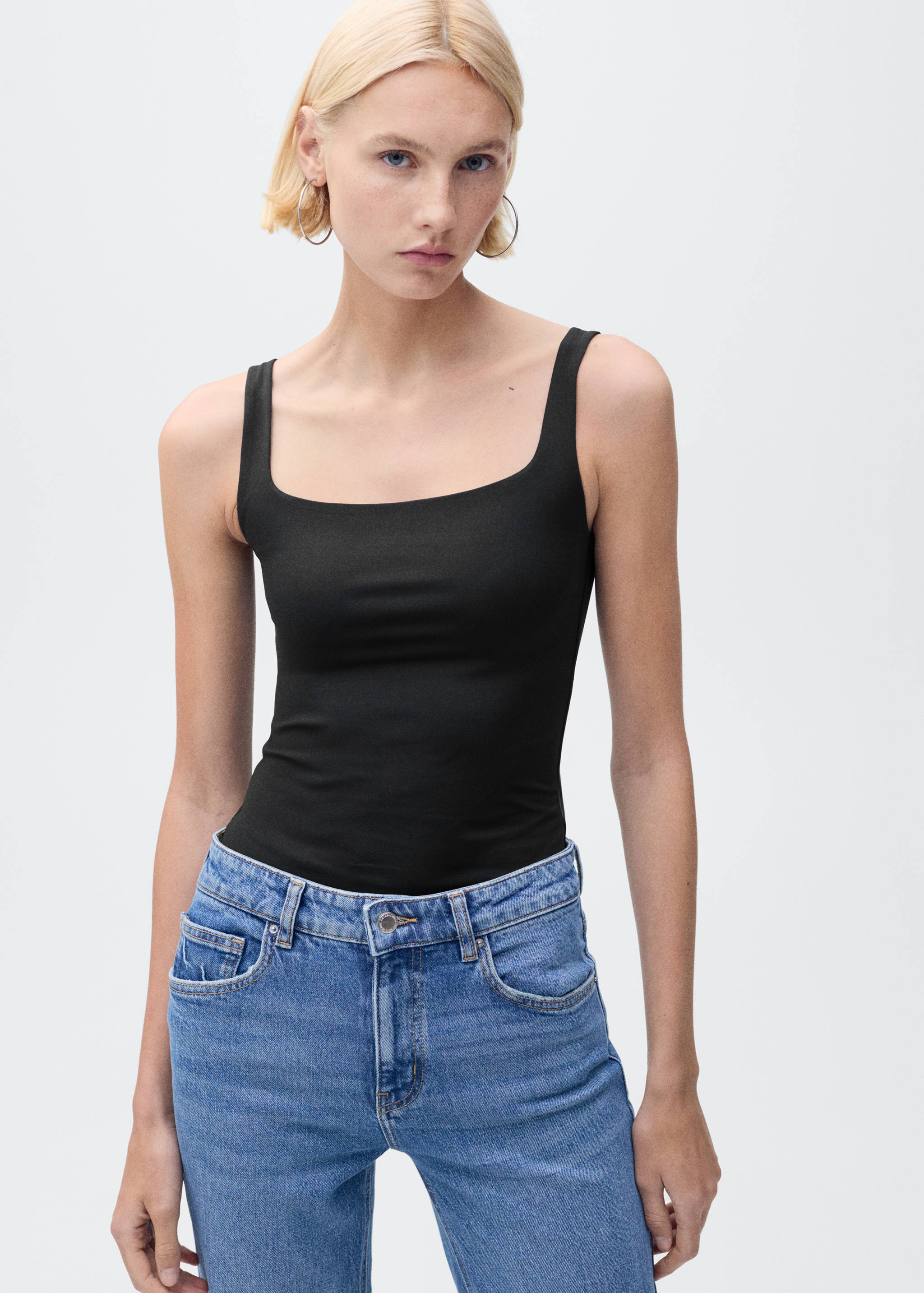 Sleeveless fitted bodysuit - Medium plane