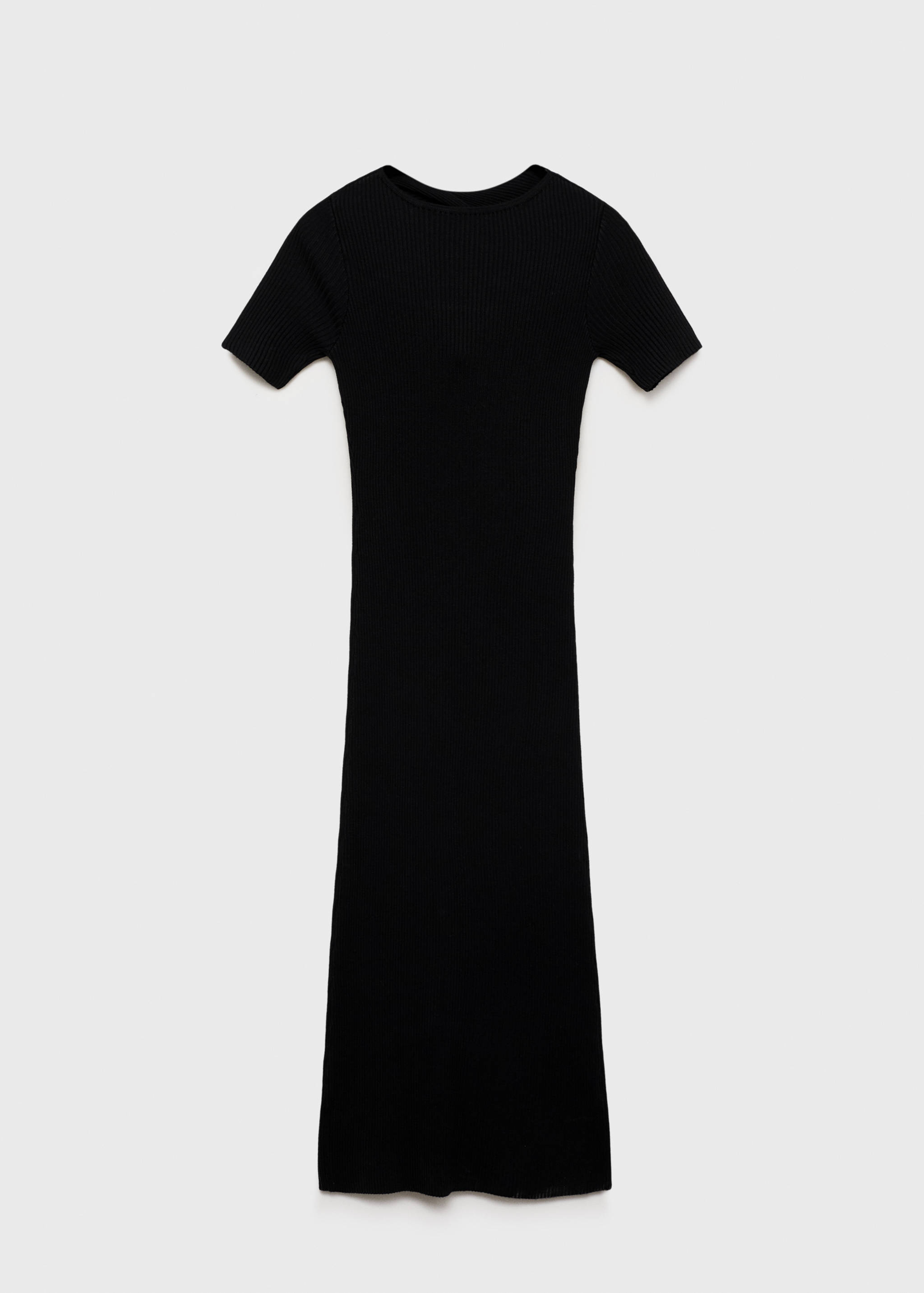 Vestido midi canalé escote abertura - Artículo sin modelo