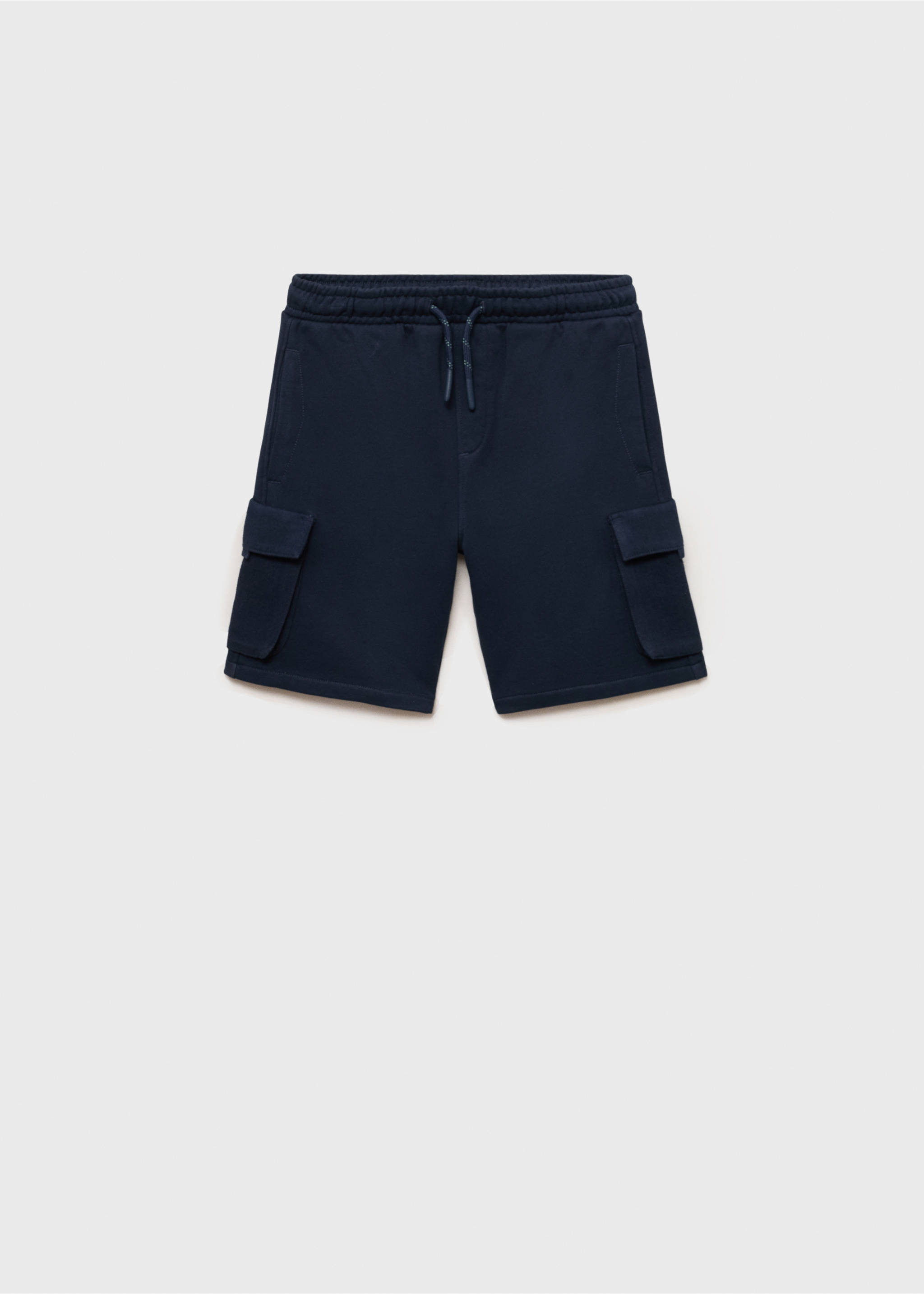 Drawstring cargo Bermuda shorts - Article without model, Dark Navy. Ref: 87095754-00.