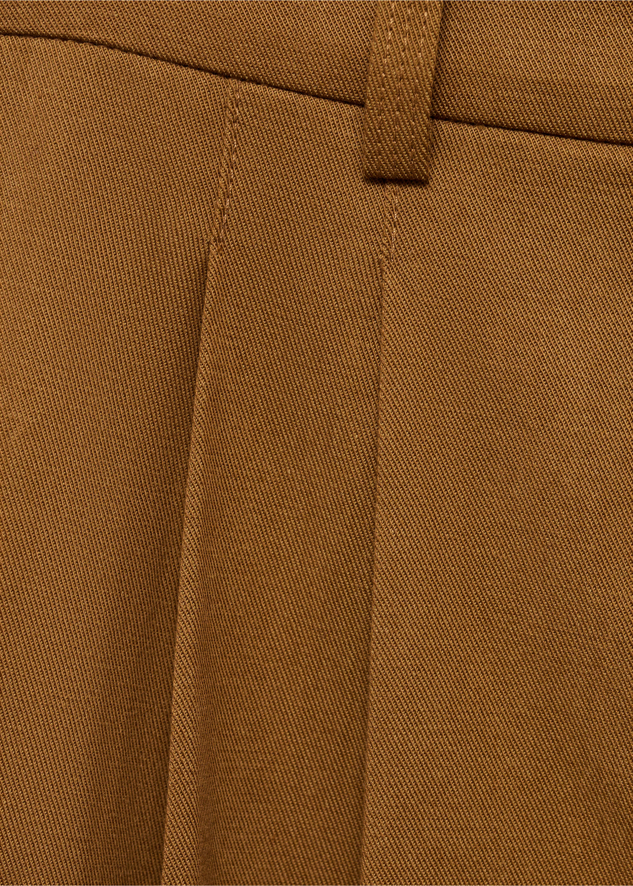 Wide leg trousers in cotton and lyocell blend - Details of the article 8, Tobacco Brown. Ref: 87095755-00.