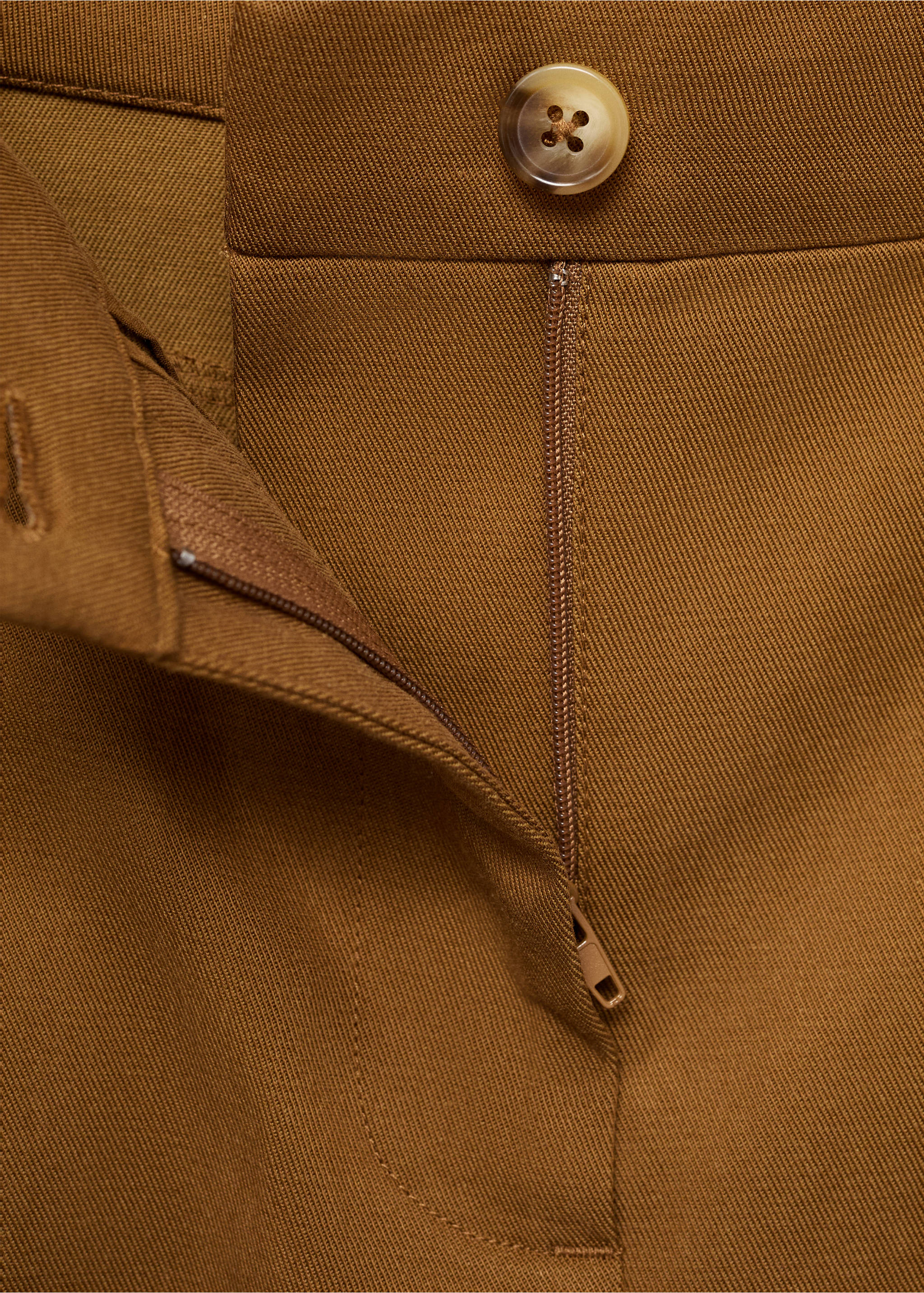 Wide leg trousers in cotton and lyocell blend - Details of the article 0, Tobacco Brown. Ref: 87095755-00.