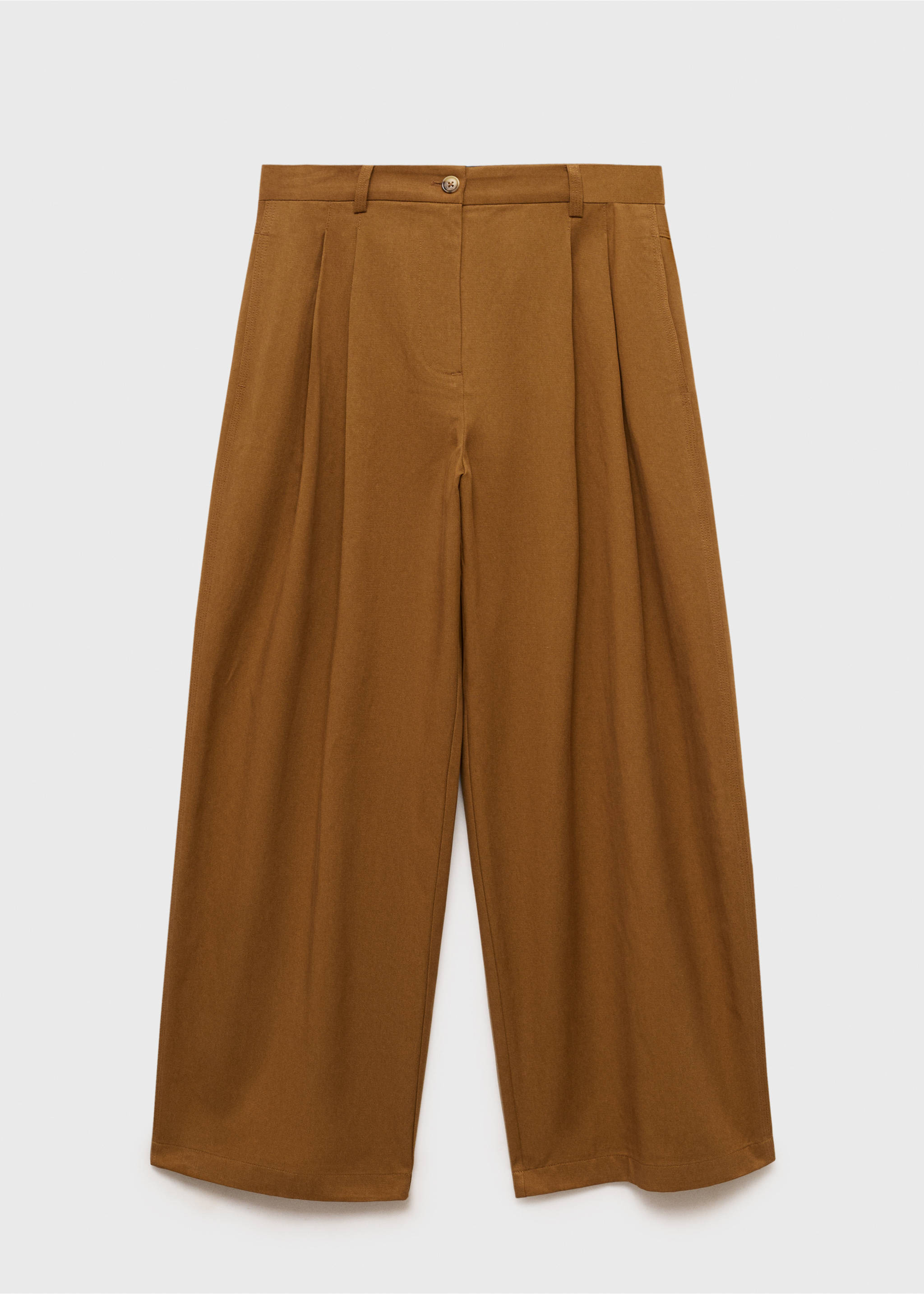 Wideleg Hose aus Baumwoll- und Lyocellmischung - Artikel ohne Model, Tobacco-Braun. Ref: 87095755-00.