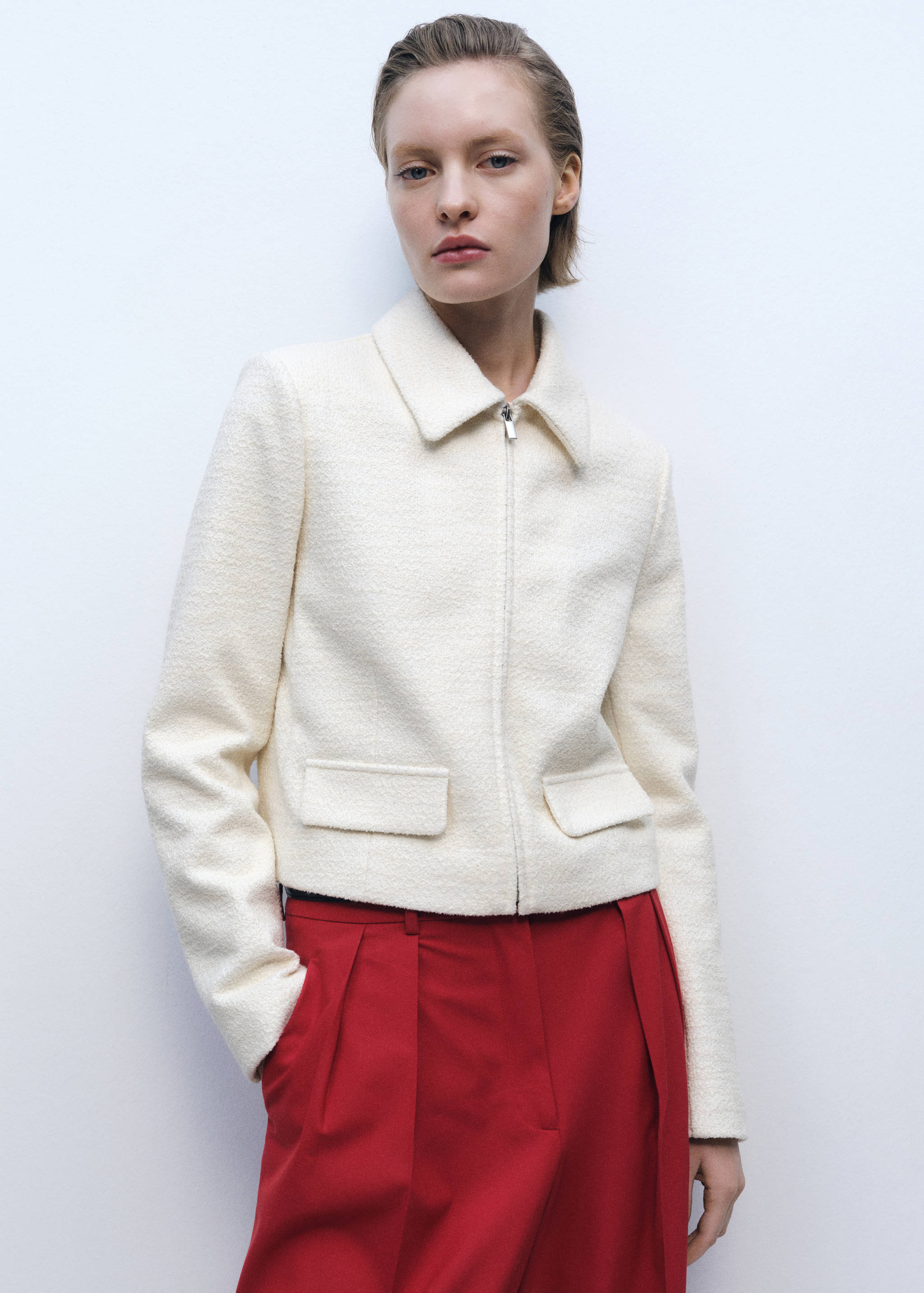 Veste mélange coton revers - Plan moyen