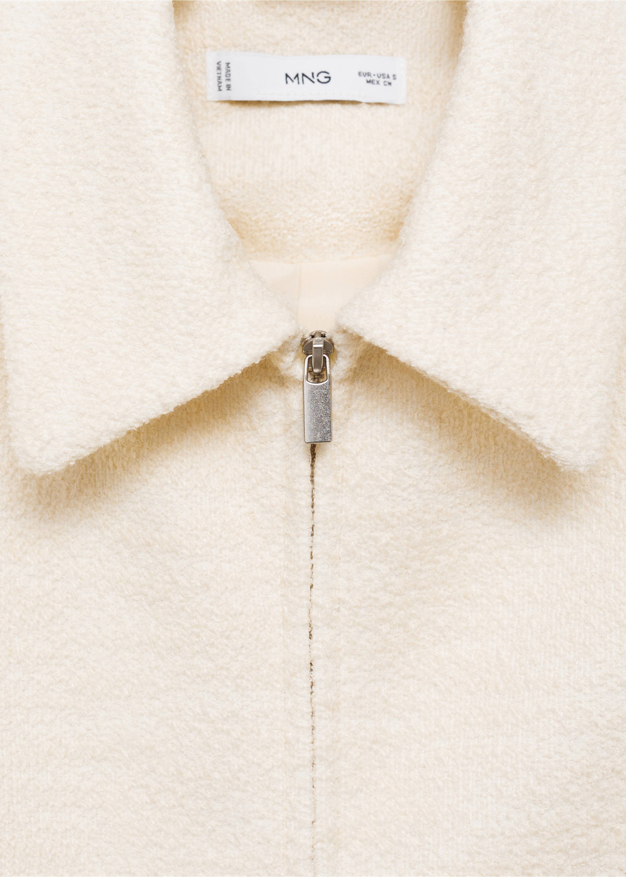 Veste mélange coton revers - Détail de l'article 8, Écru. Ref: 87095756-00.