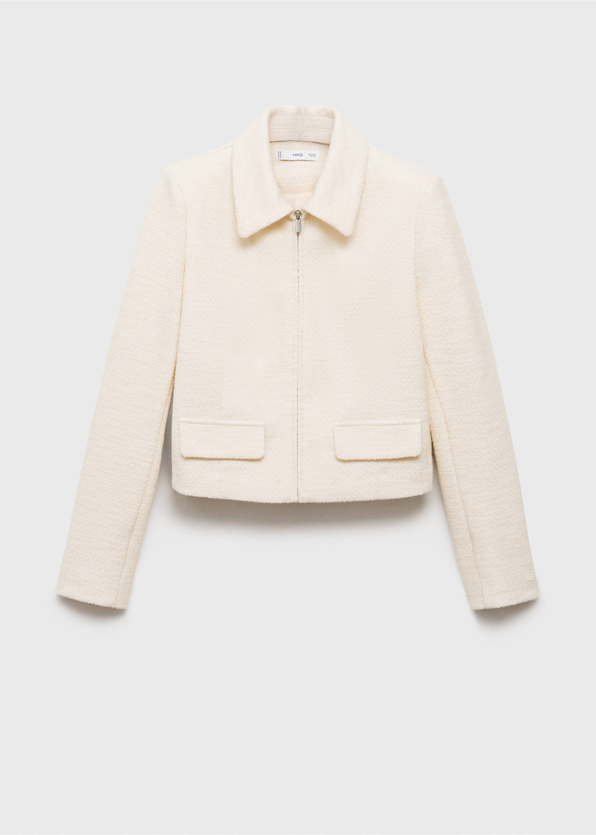Veste mélange coton revers - Article sans modèle, Écru. Ref: 87095756-00.