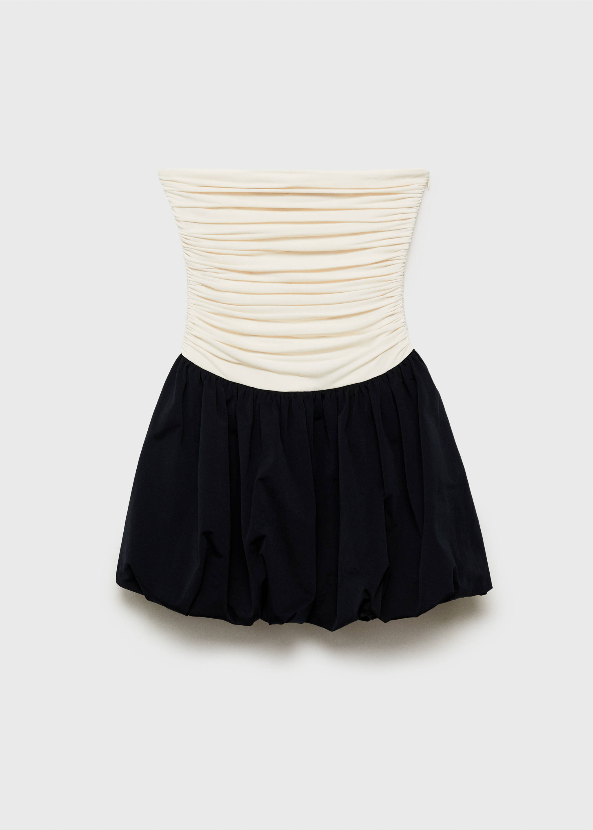Draped-body balloon skirt dress - Article without model, Ecru. Ref: 87095757-00.