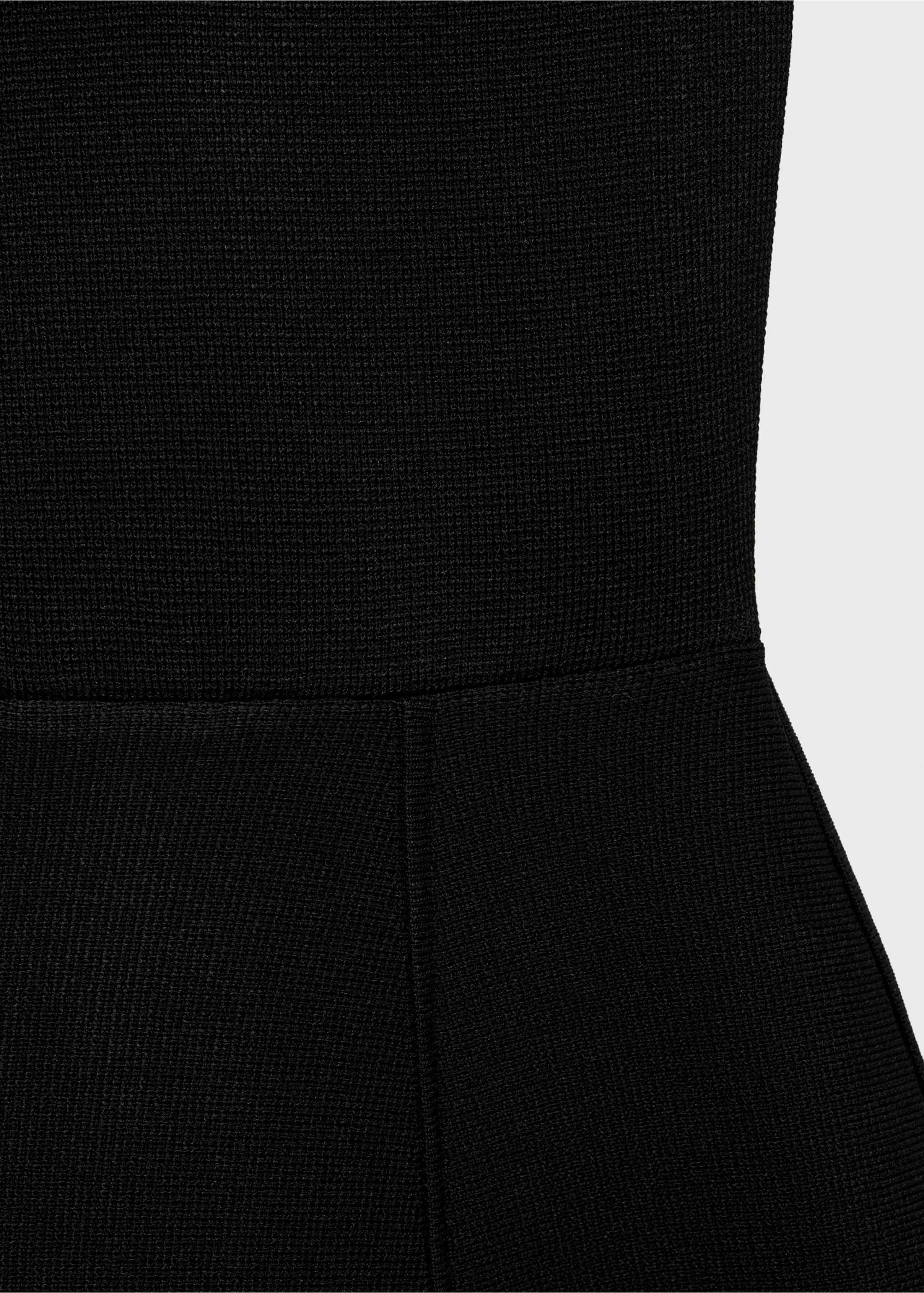 Peplum dress with perkins collar - Details of the article 0, Black. Ref: 87095762-00.
