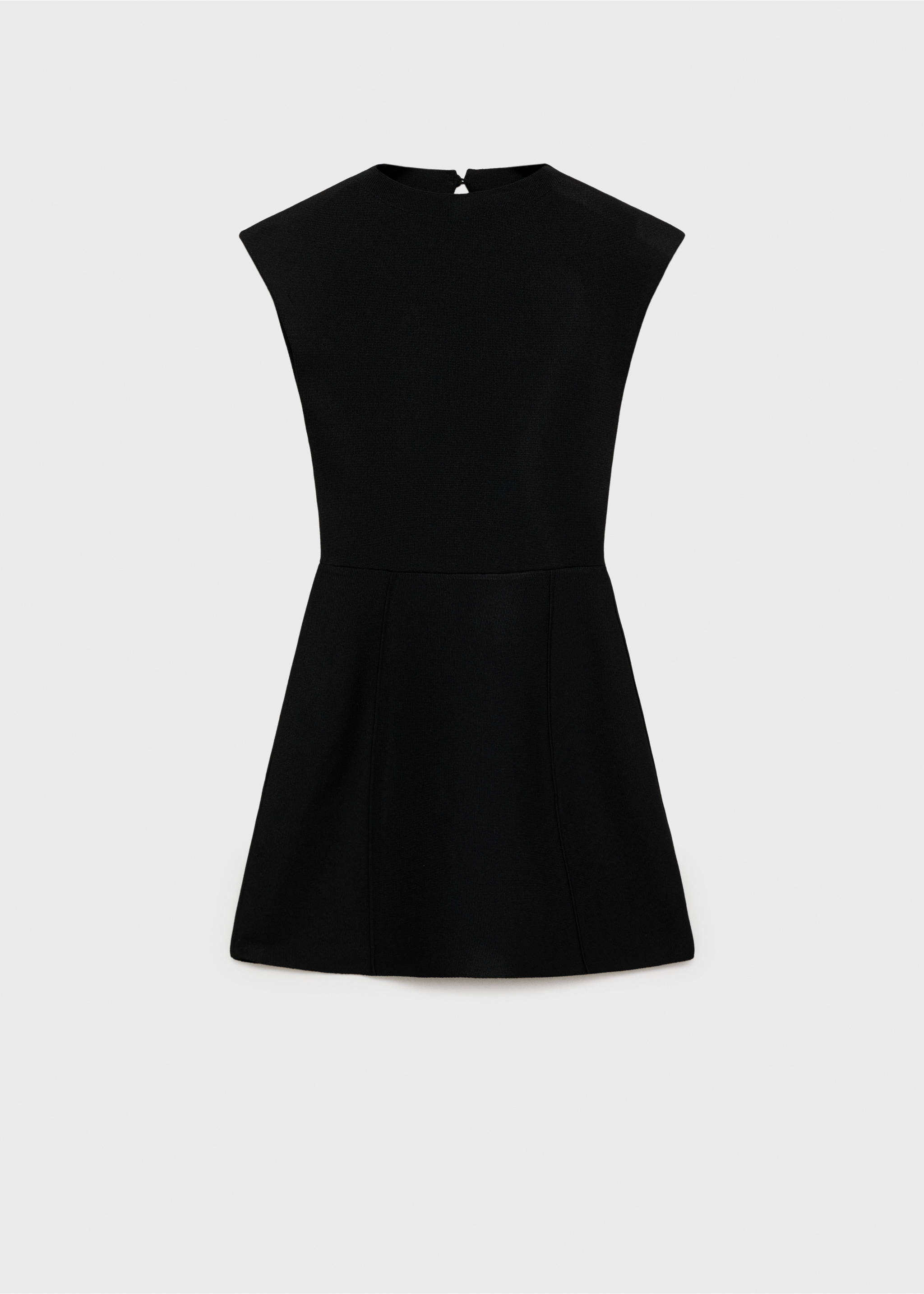 Peplum dress with perkins collar - Article without model, Black. Ref: 87095762-00.