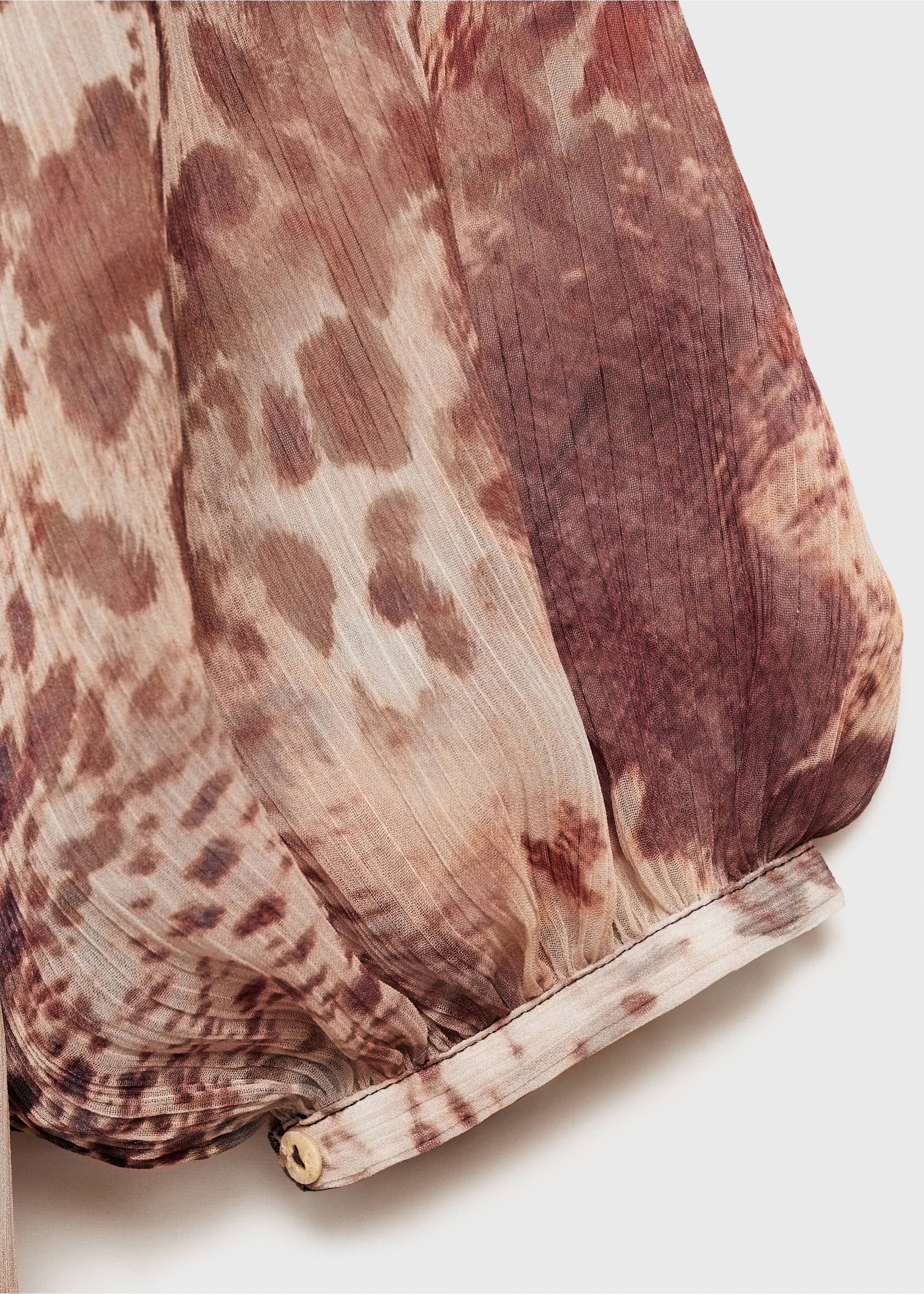 Kort mönstrad volangklänning - Detaljer om artikeln 0, Brun. Ref: 87095767-00.