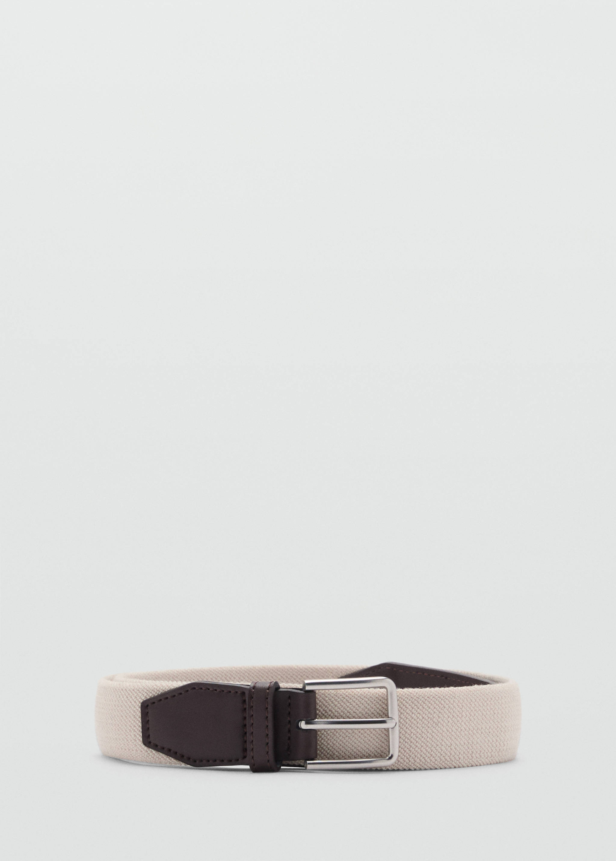 Leather-appliqué elastic belt - Article without model