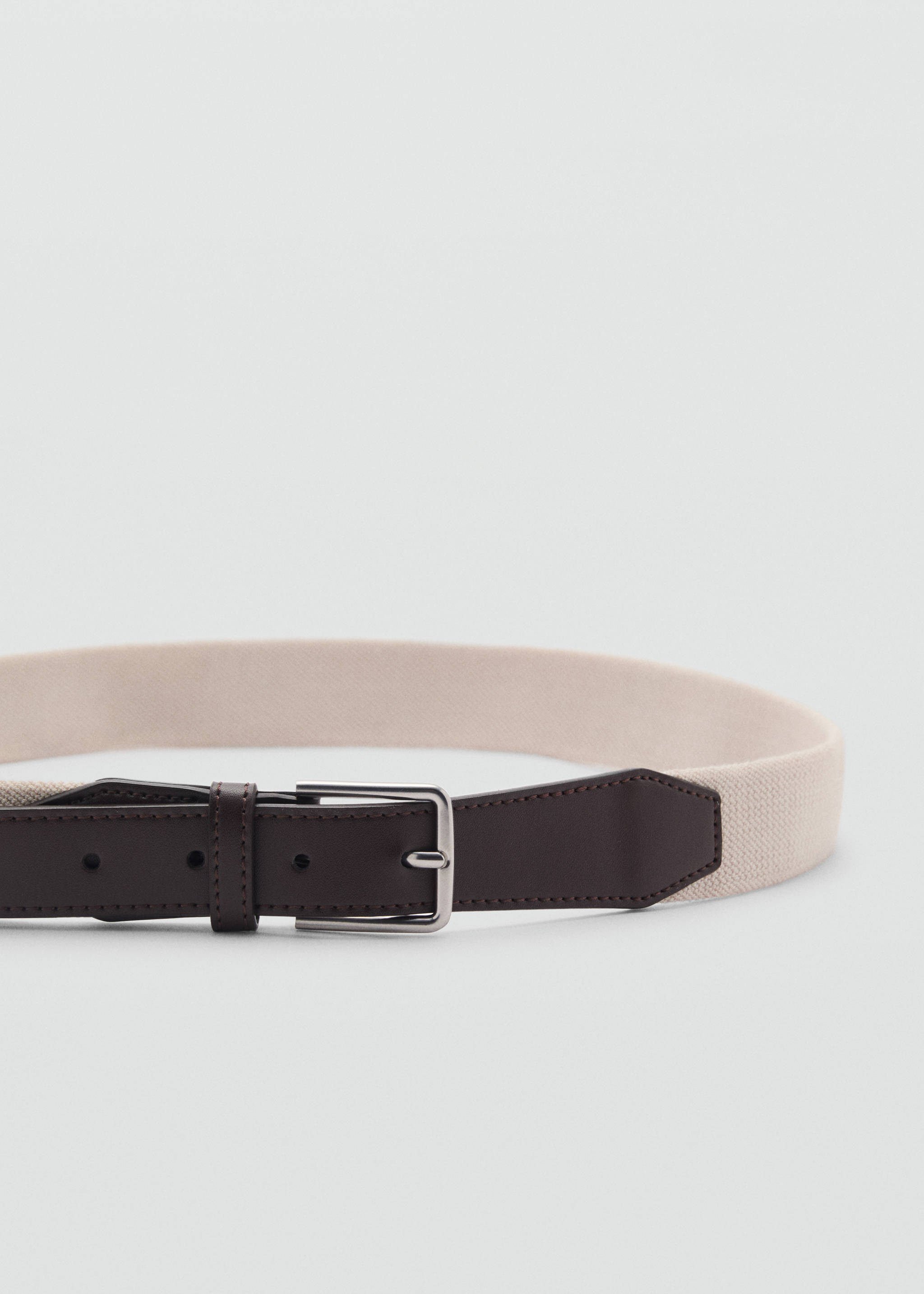 Leather-appliqué elastic belt - Details of the article 1