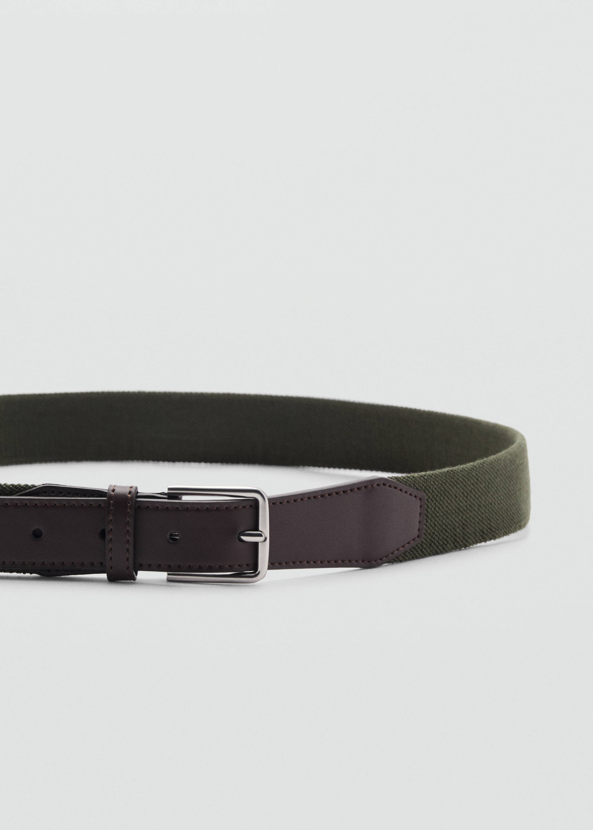 Leather-appliqué elastic belt - Details of the article 1