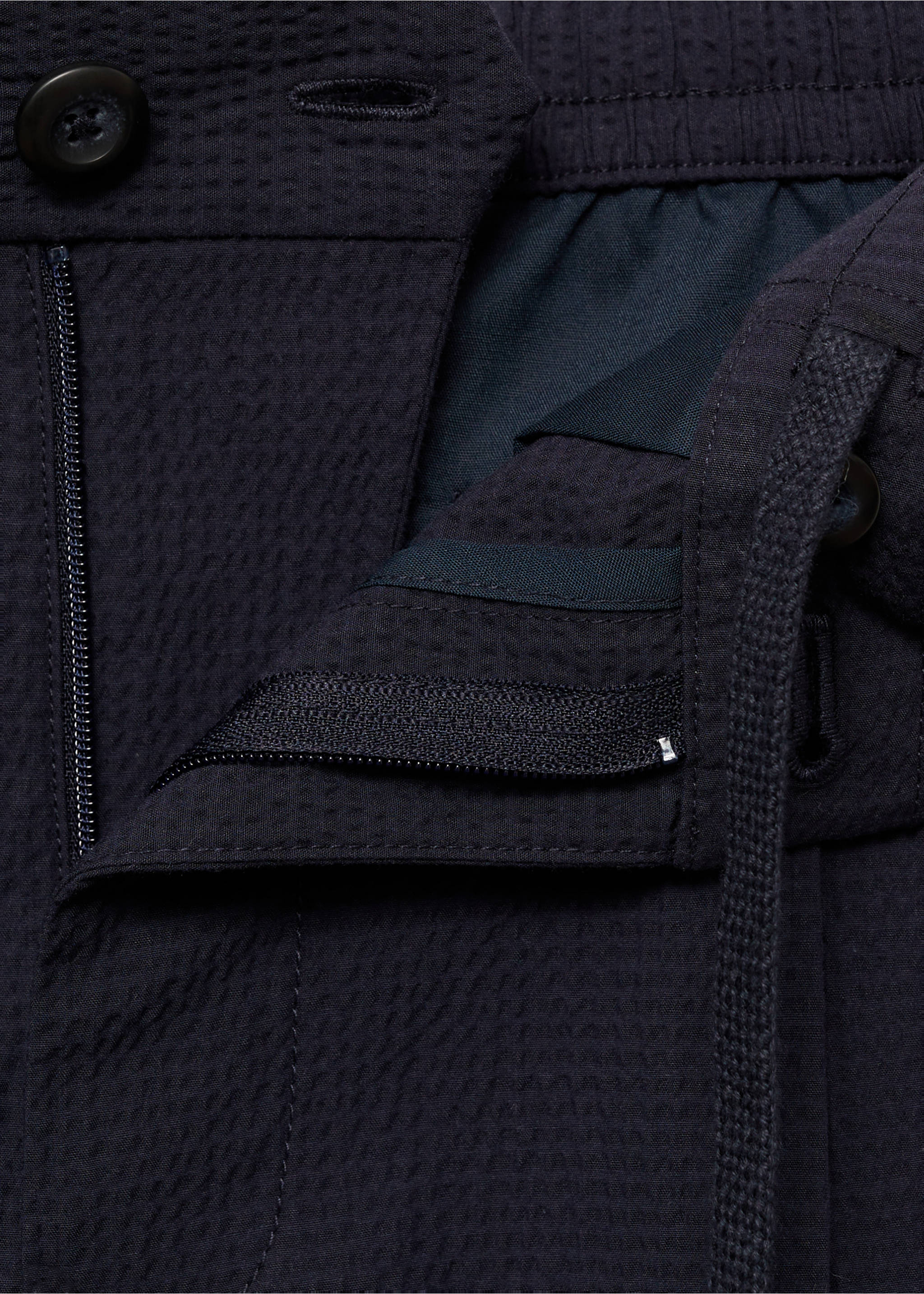 Pantaloni din bumbac seersucker - Detaliu al articolului 8, Albastru nupțial. Ref: 87095916-00.