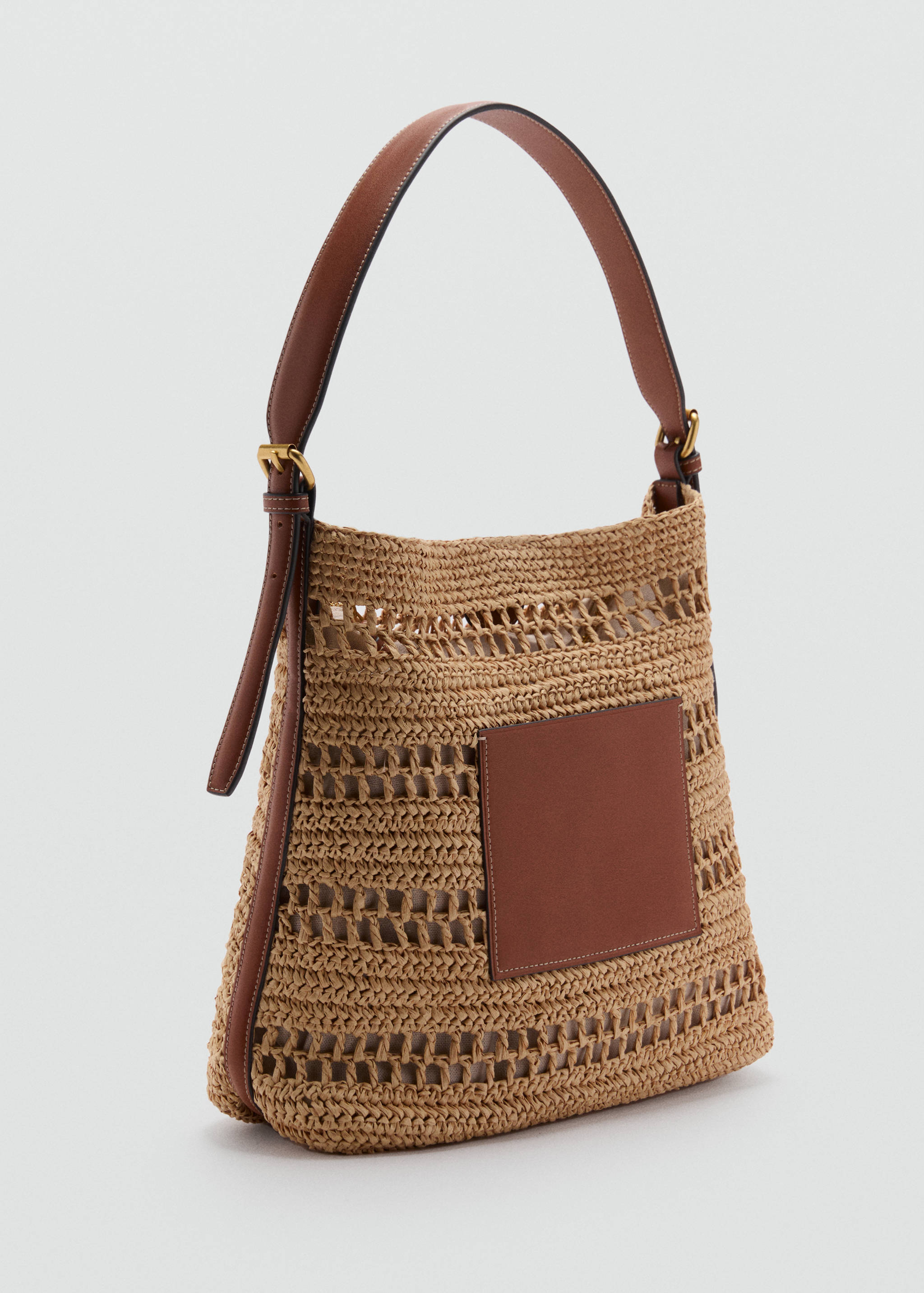 Natural fibre shoulder bag - Medium plane