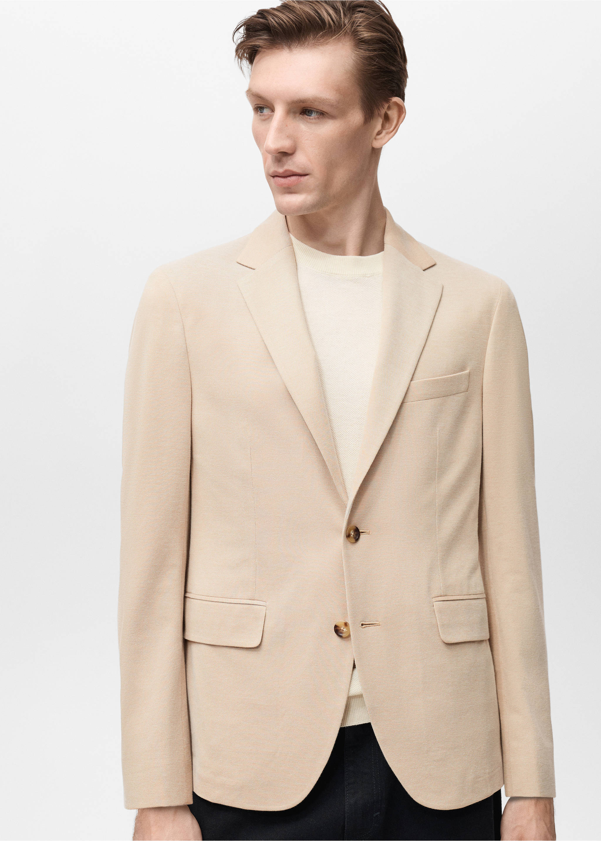 Americana Verner slim fit cotó - Pla mig, Beige. Ref: 87095919-00.