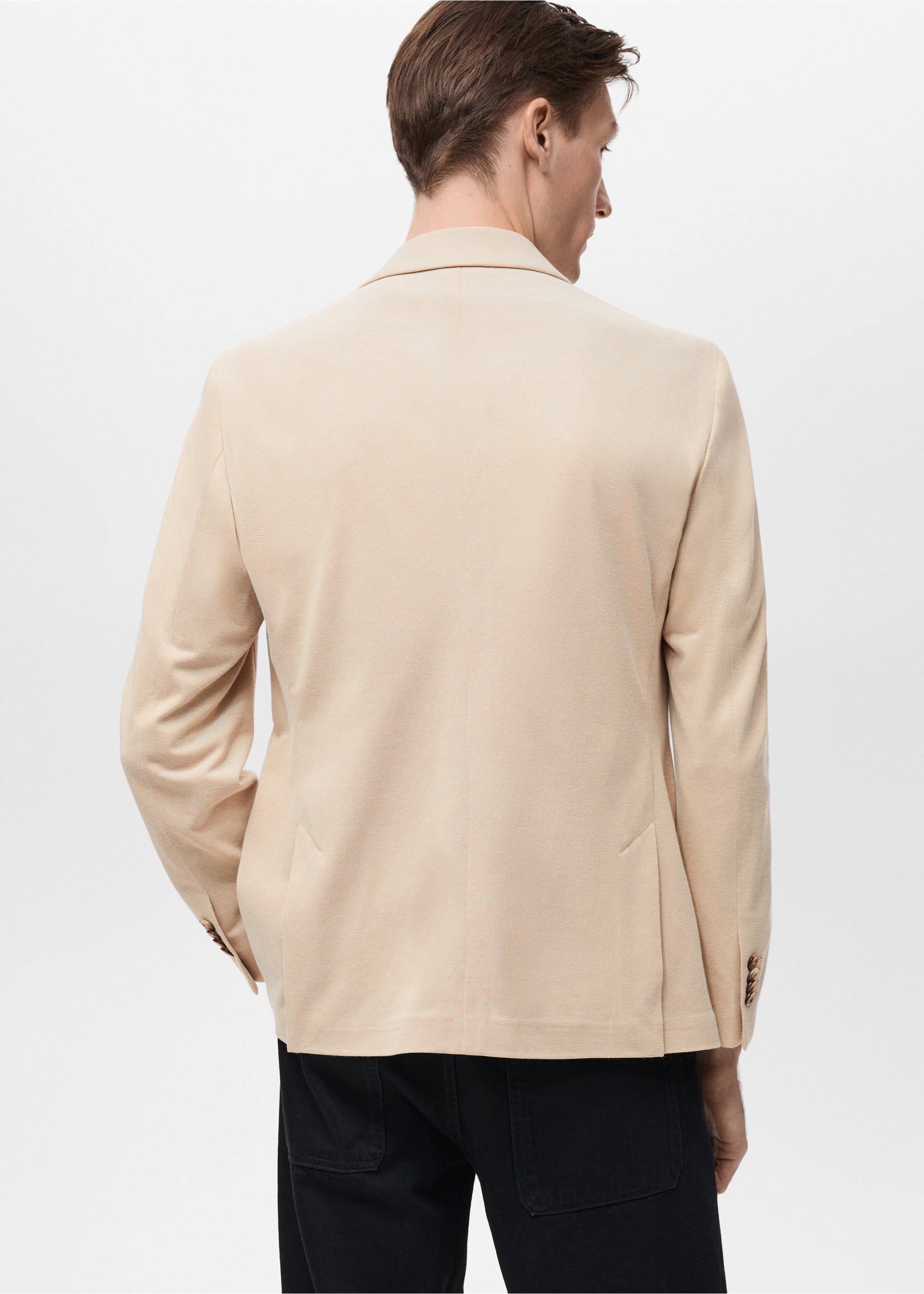 Americana Verner slim fit cotó - Revers de l'article, Beige. Ref: 87095919-00.
