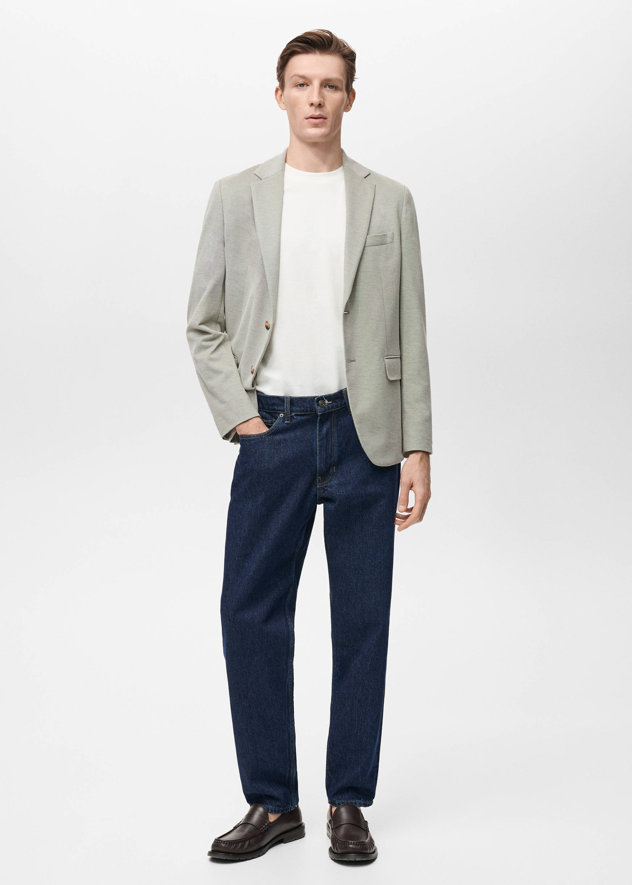 Verner slim-fit cotton jacket - General plane