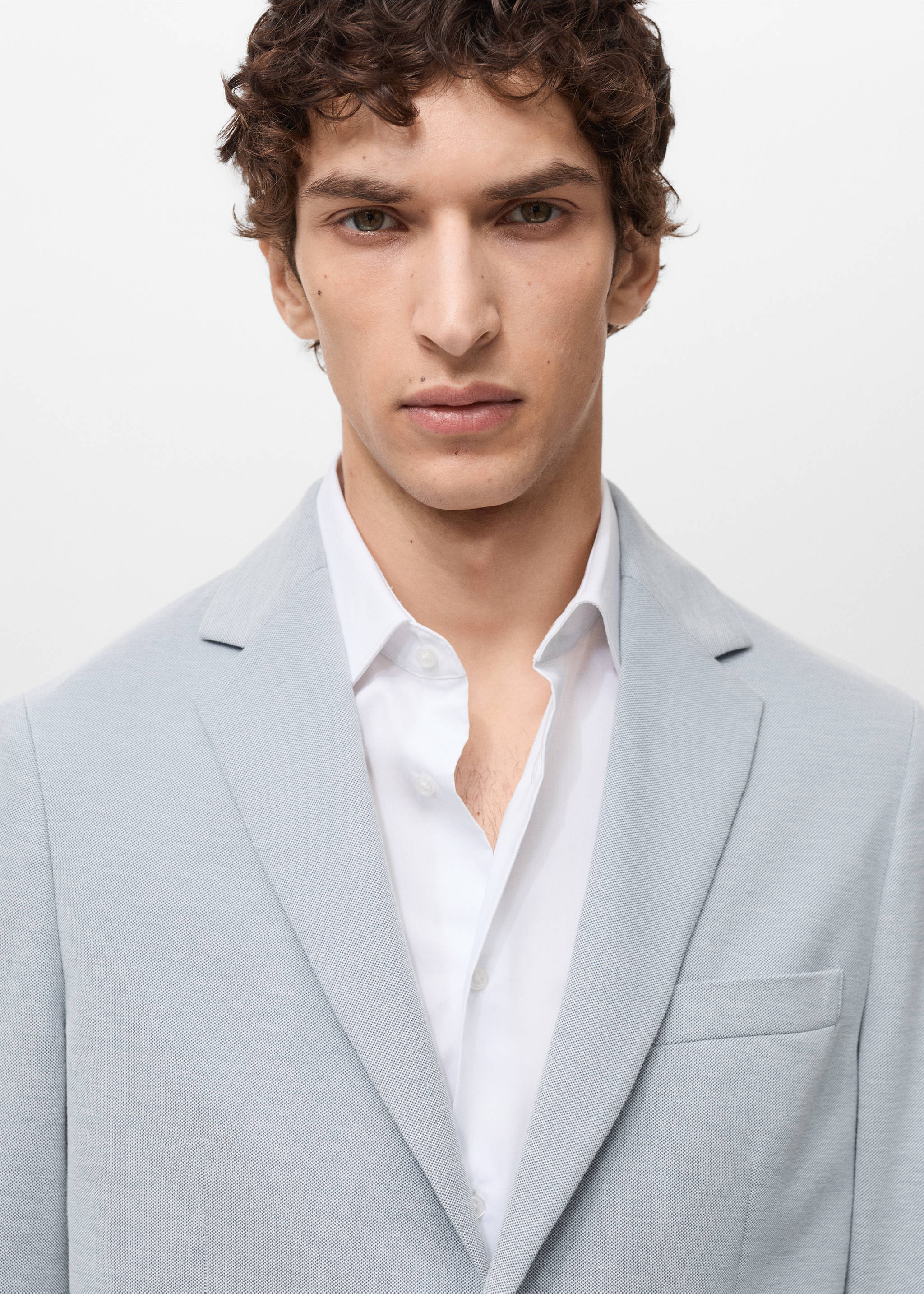 Veste Verner slim-fit en coton - Détail de l'article 1, Bleu ciel. Ref: 87095919-00.