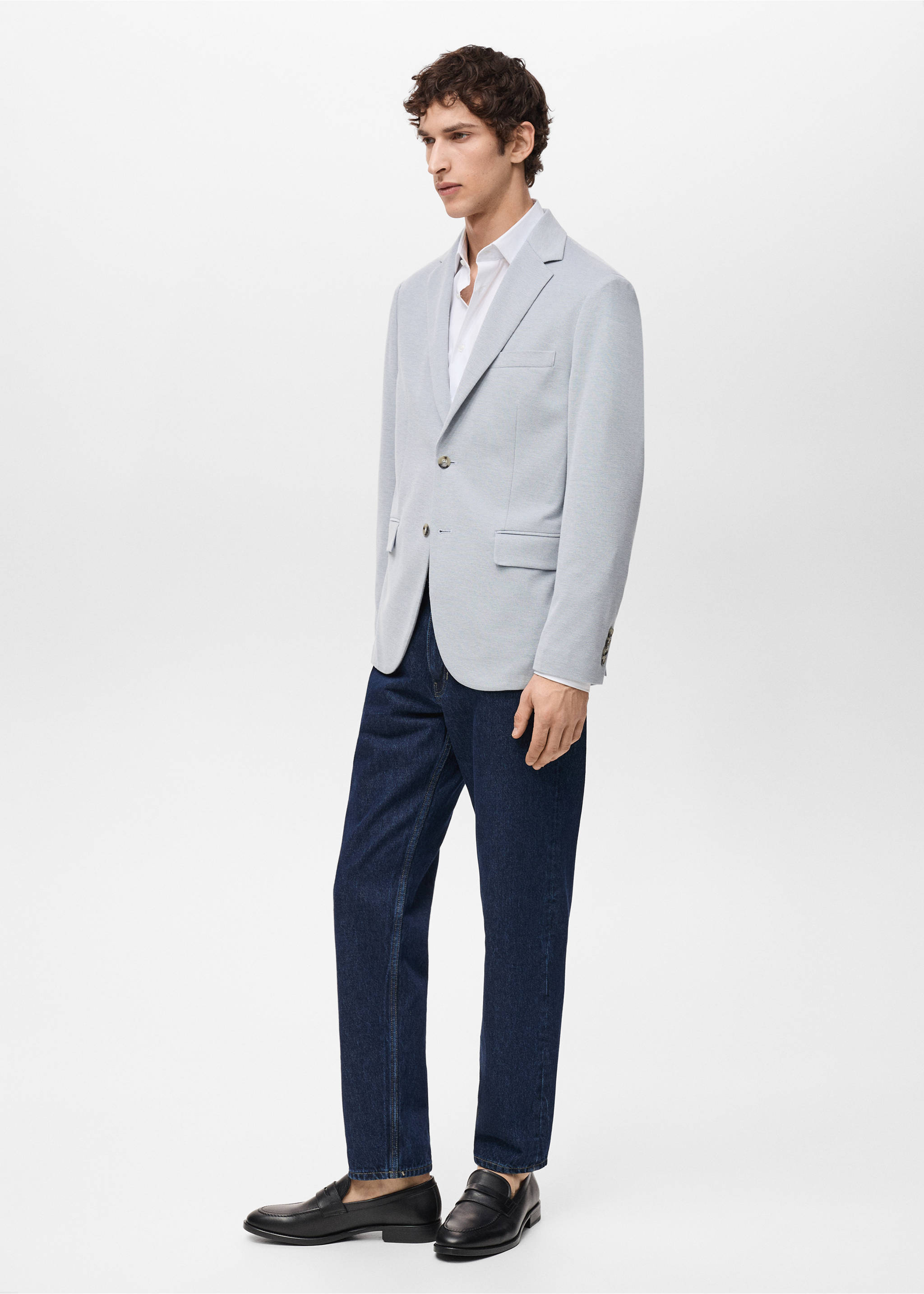 Veste Verner slim-fit en coton - Détail de l'article 2, Bleu ciel. Ref: 87095919-00.