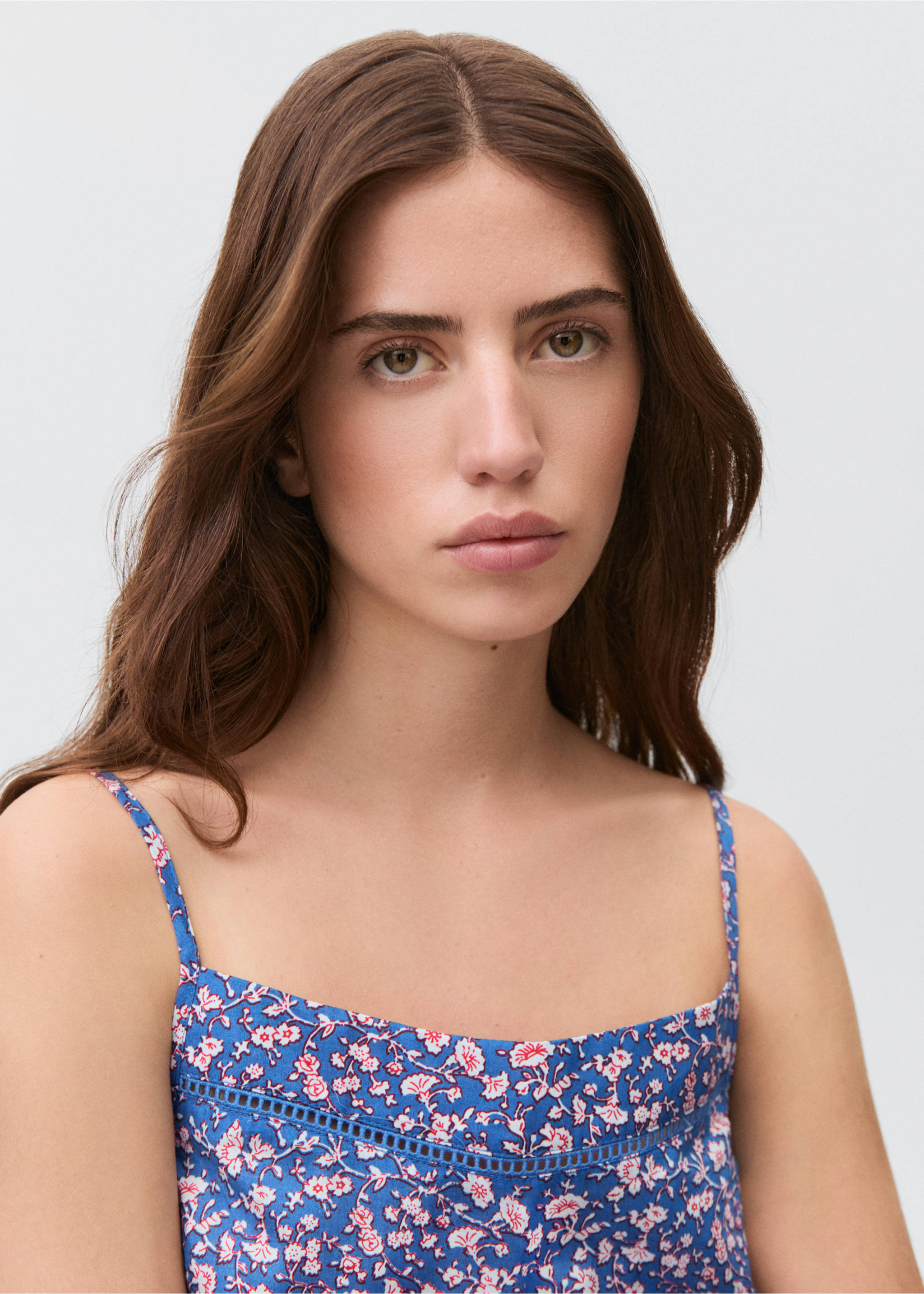 Pijama estampat floral - Detall de l'article 1, Blau. Ref: 87095920-00.