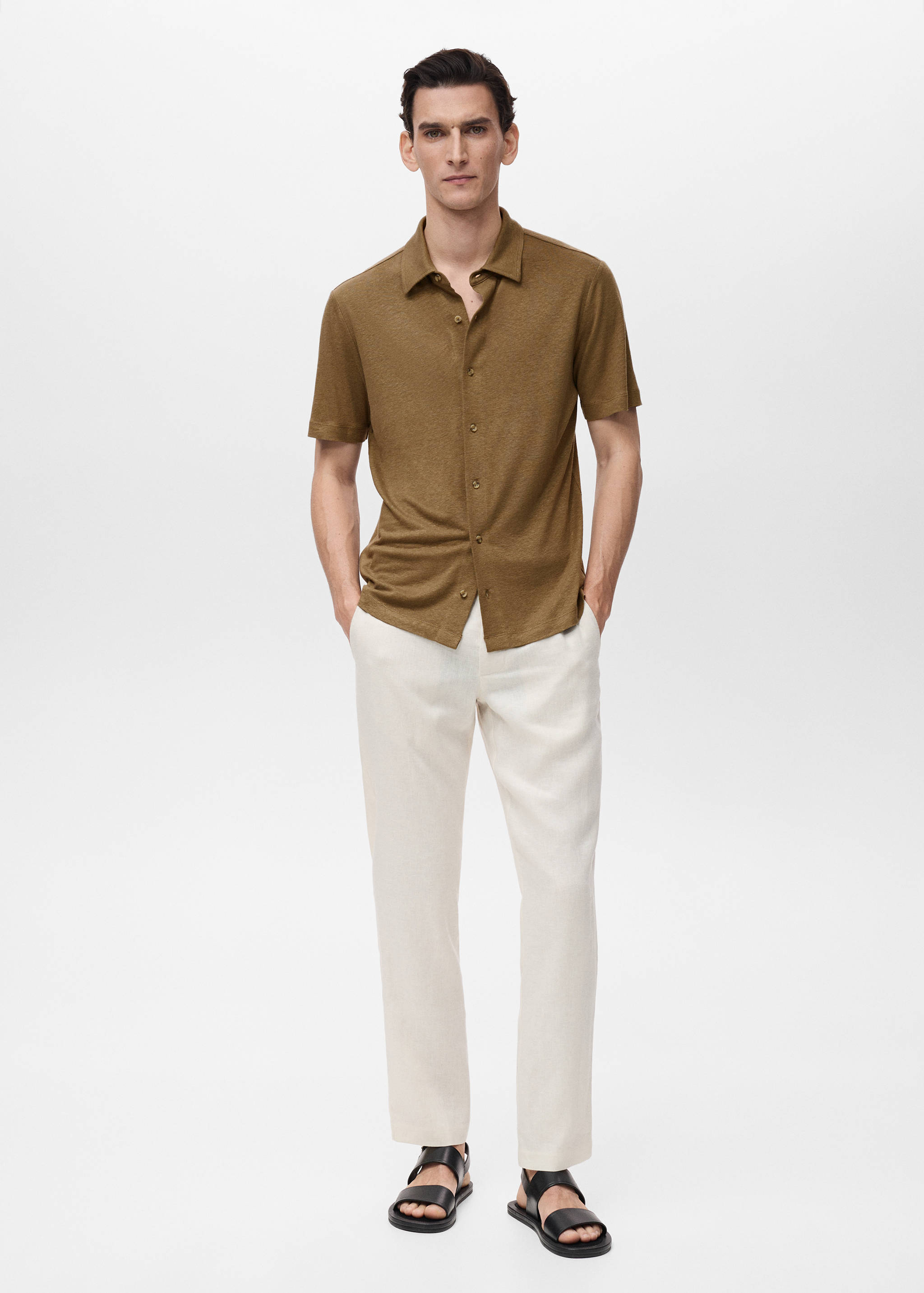 Regular-fit linen shirt - General plane