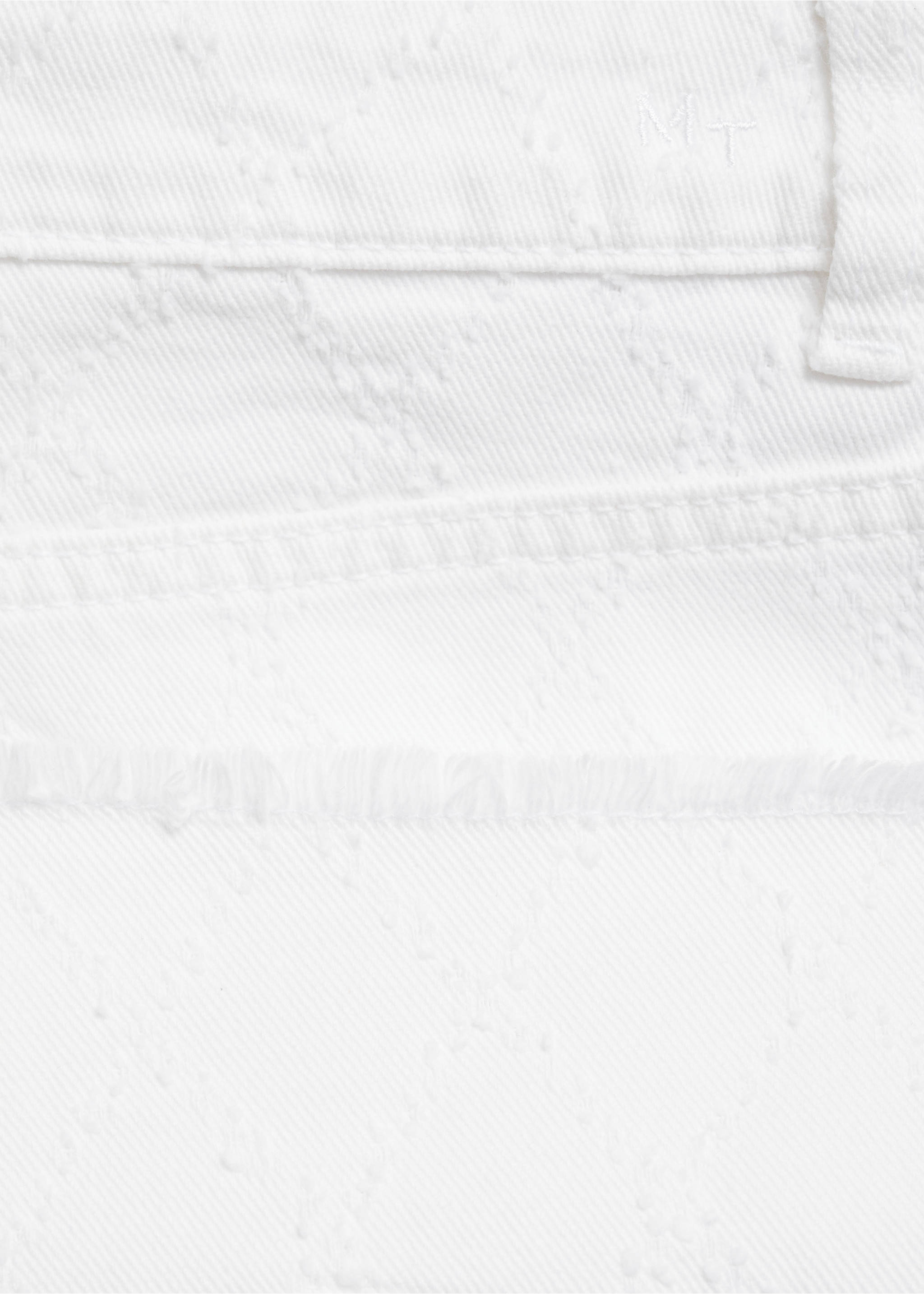 Bestickte Baumwoll-Bermudashorts - Detail des Artikels 0, Cremeweiß. Ref: 87095923-00.