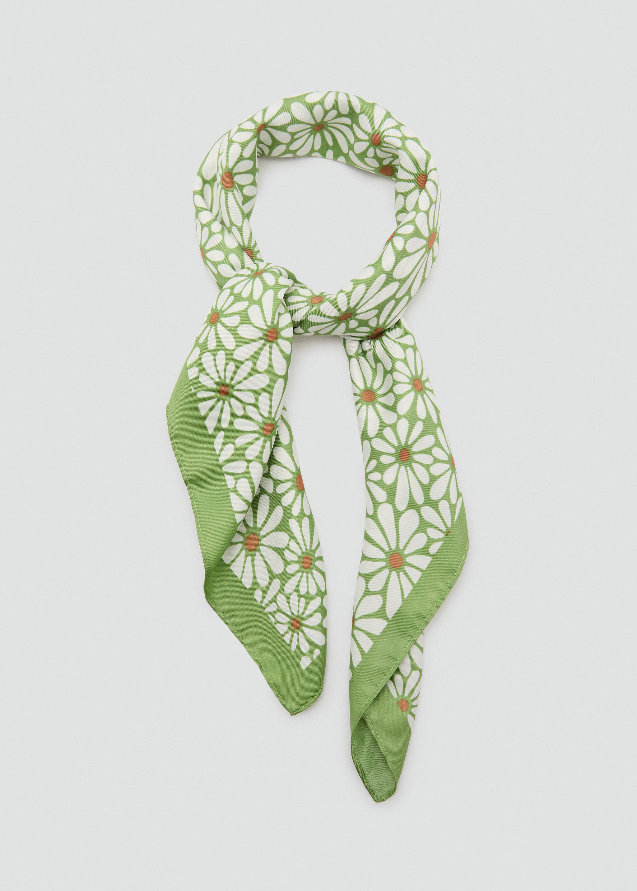 Mini-flower satin scarf - Details of the article 1