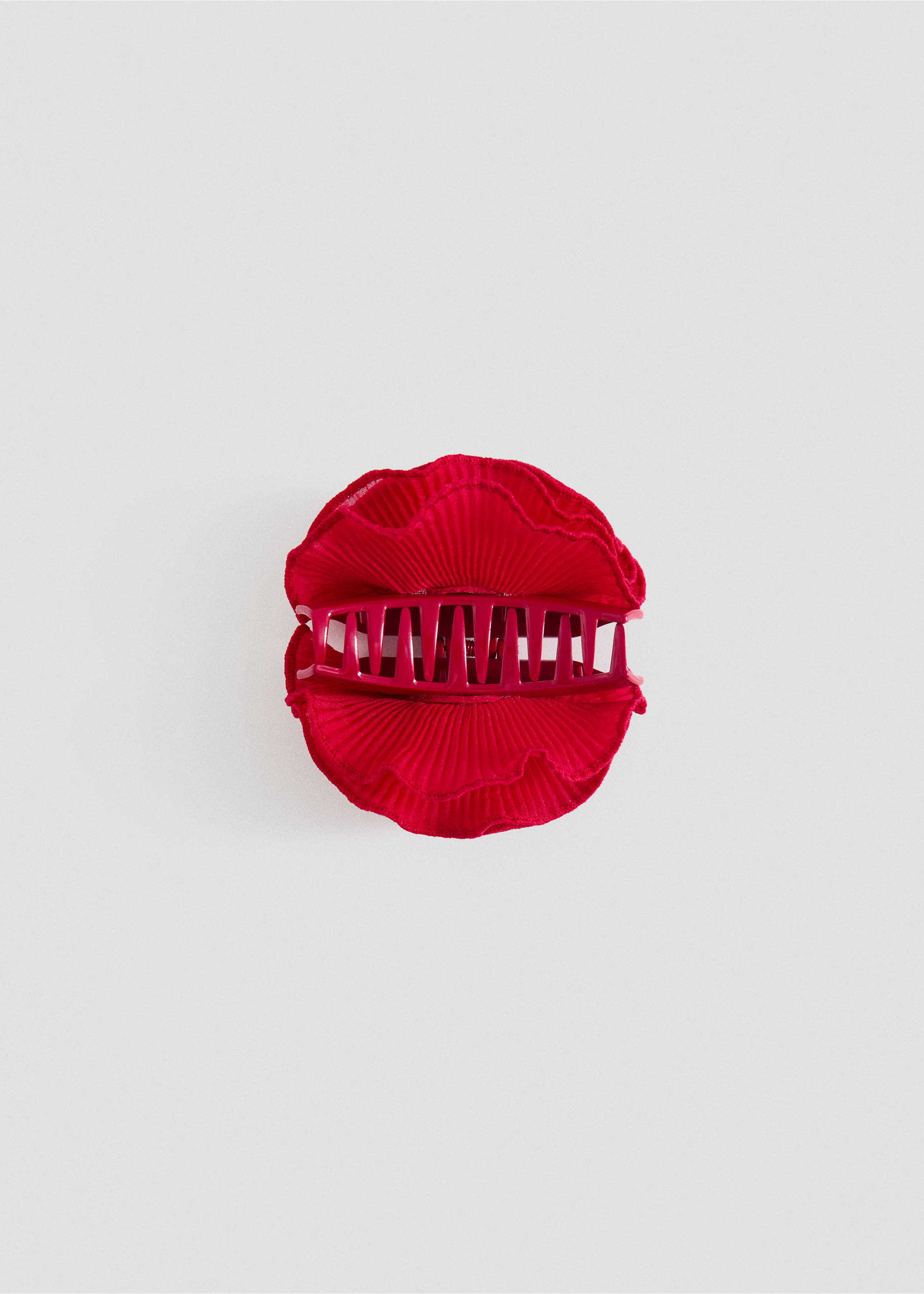 Textured-flower hair clip - Article without model, Red. Ref: 87095925-00.