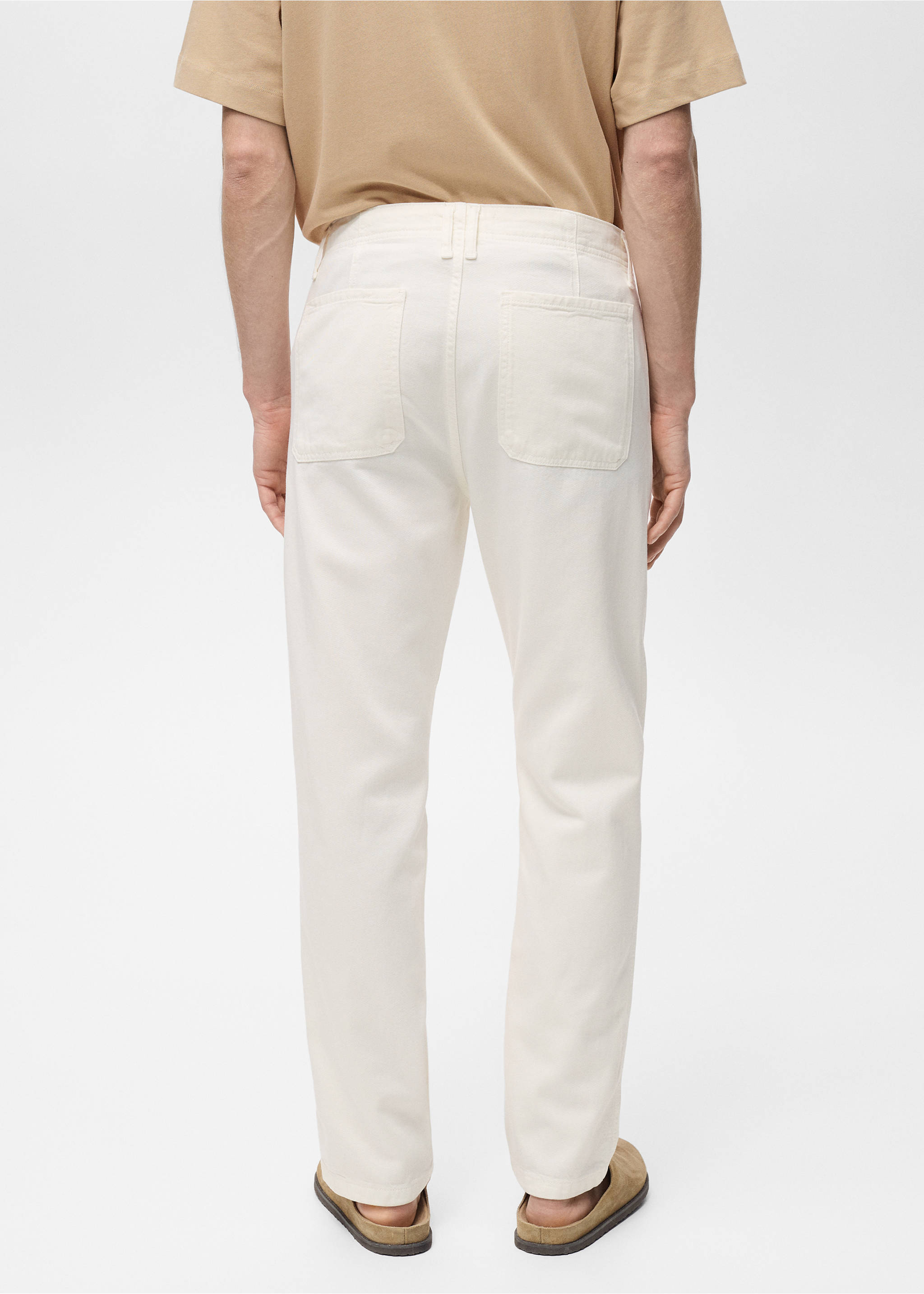 Jeans lyocell regular fit - Reverso del artículo, Blanco roto. Ref: 87095929-00.